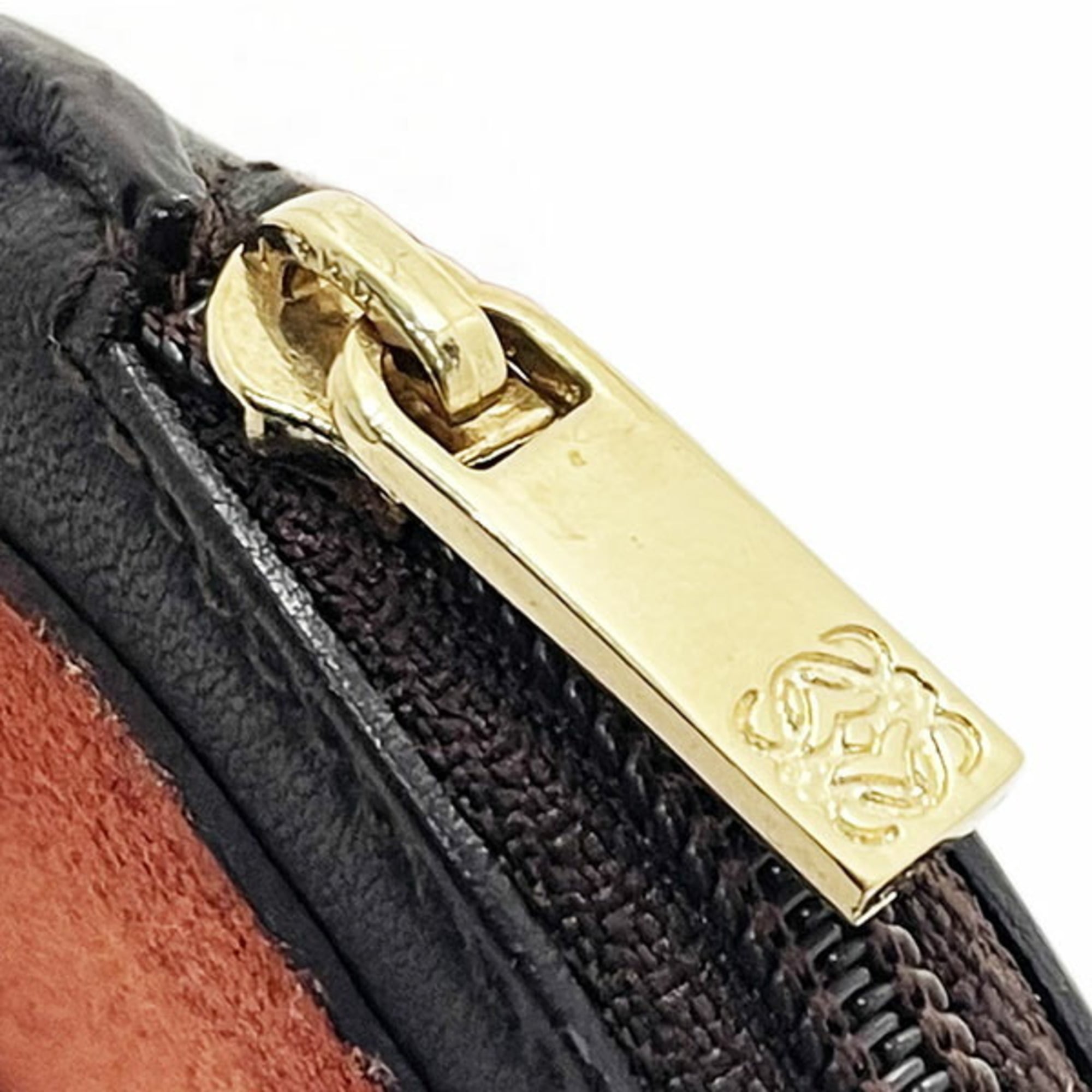 Loewe Dark Brown Red Color Suede Leather Coin Purse/Coin Case (Pre-Owned)