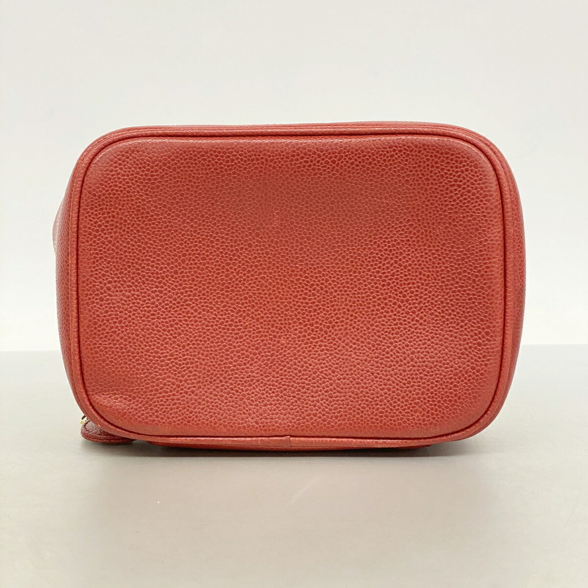 Chanel Red Color Grained Calfskin Vanity Bag (Pre-Owned)