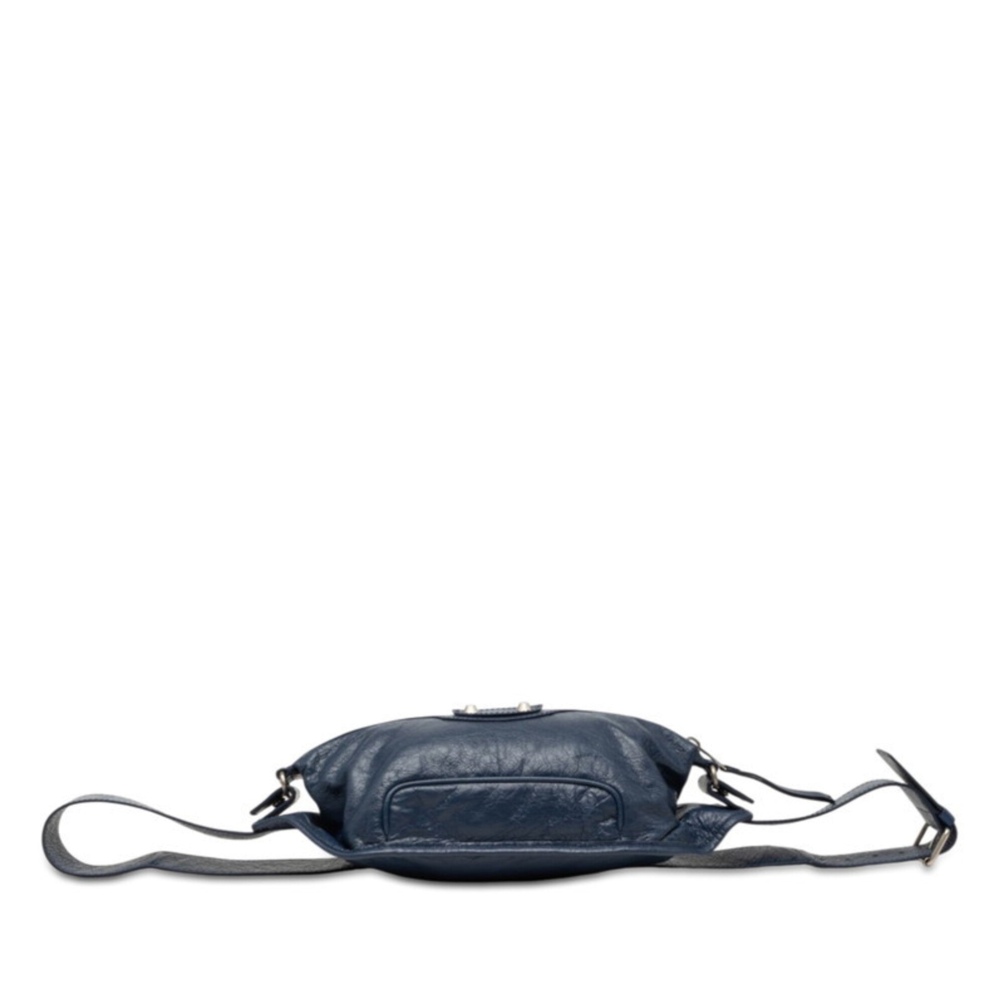 Balenciaga Blue Leather Fanny Pack Sling Bag (Pre-Owned)