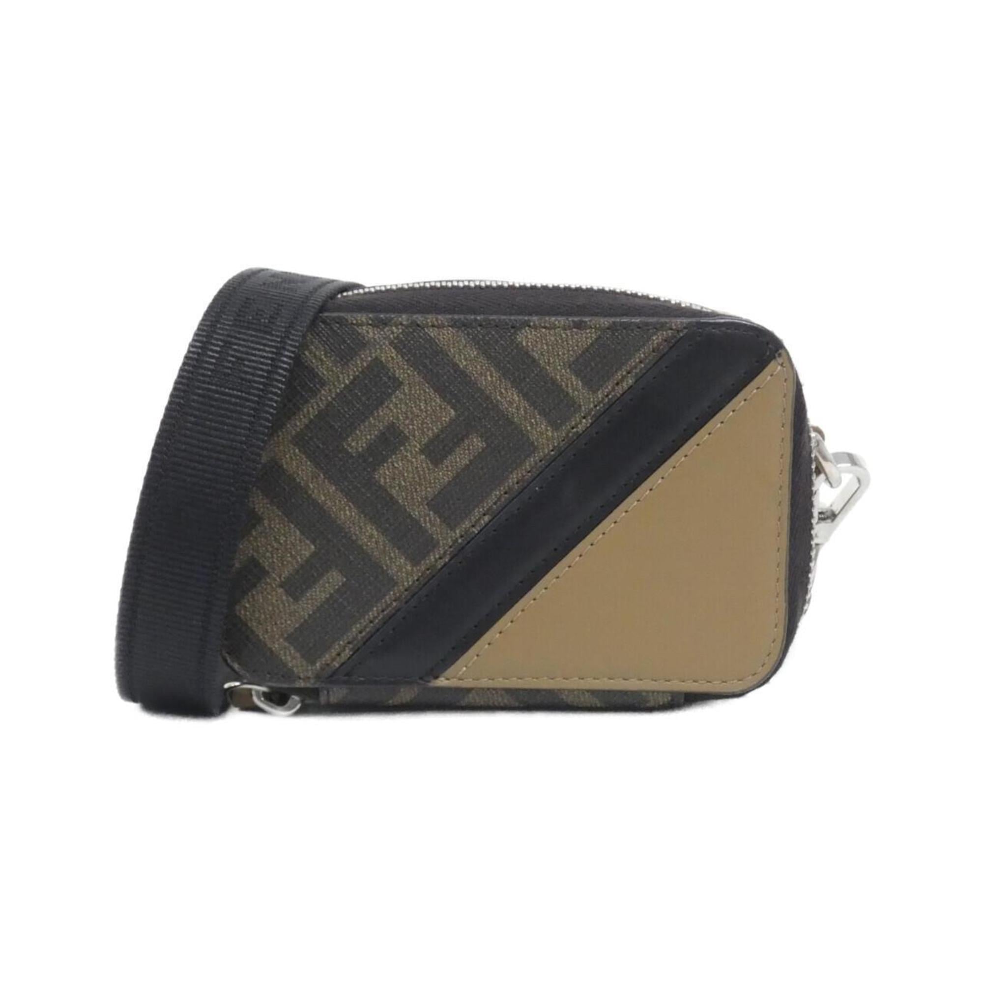Fendi Brown Coated Canvas Leather Shoulder Bag (Pre-Owned)