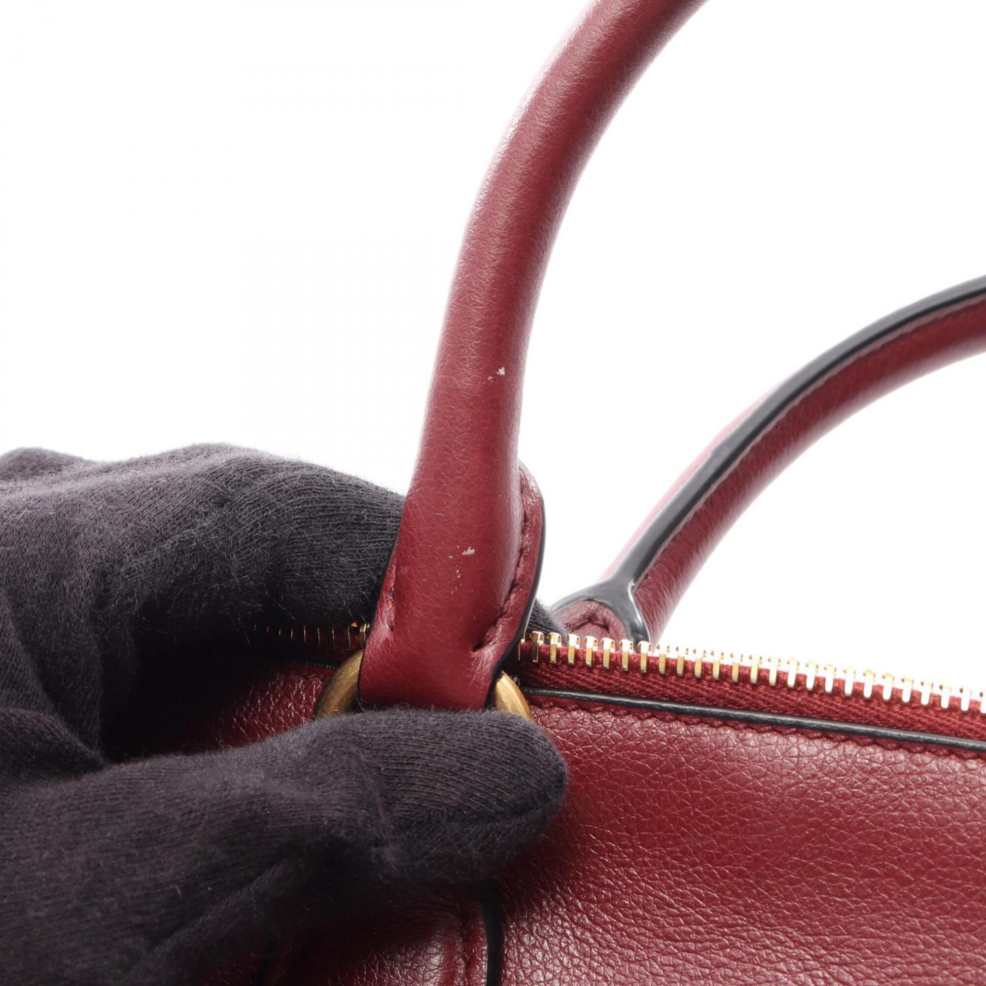 Prada Bordeaux Leather Handbag (Pre-Owned)