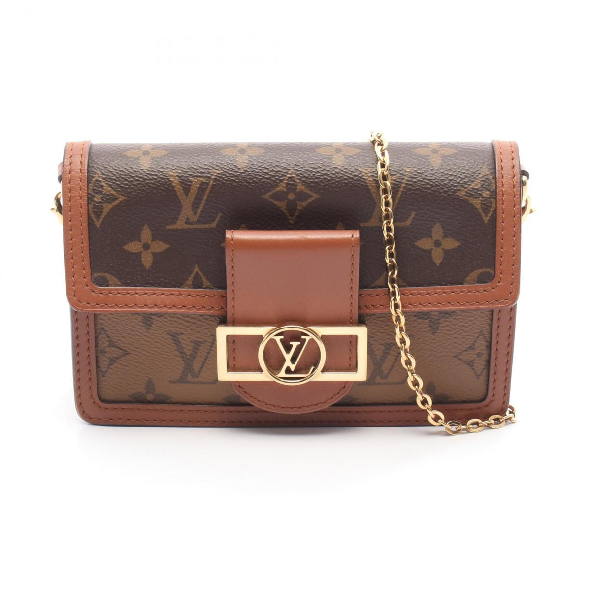 Louis Vuitton Beige Brown Coated Canvas Pvc Monogram Reverse Leather Shoulder Bag (Pre-Owned)