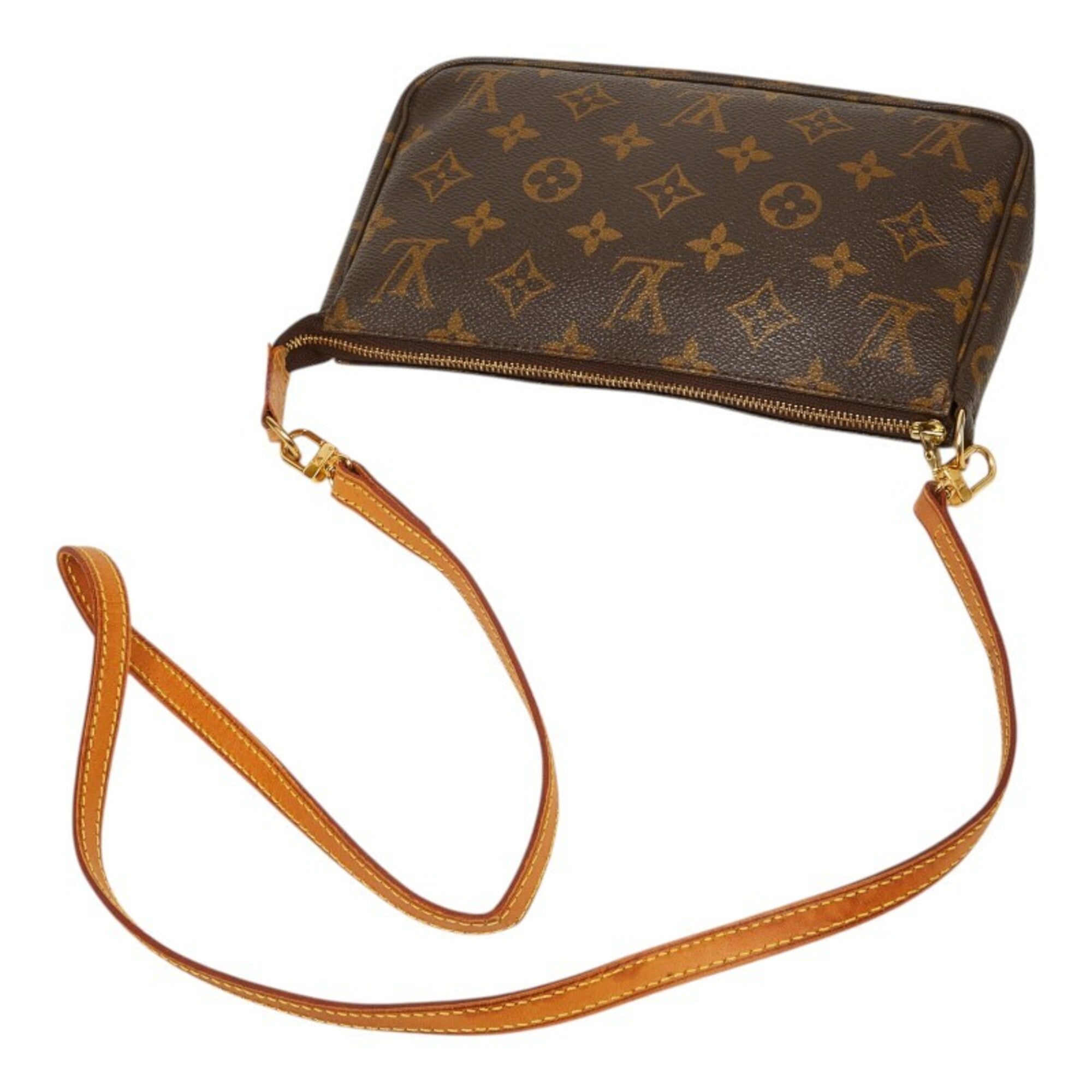 Louis Vuitton Brown Pvc Leather Handbag Pochette Shoulder Bag (Pre-Owned)