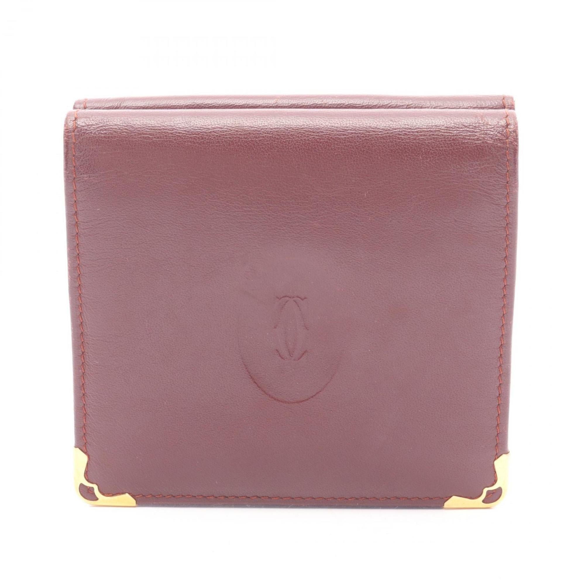 Cartier Bordeaux Leather Wallet (Bi-Fold) (Pre-Owned)