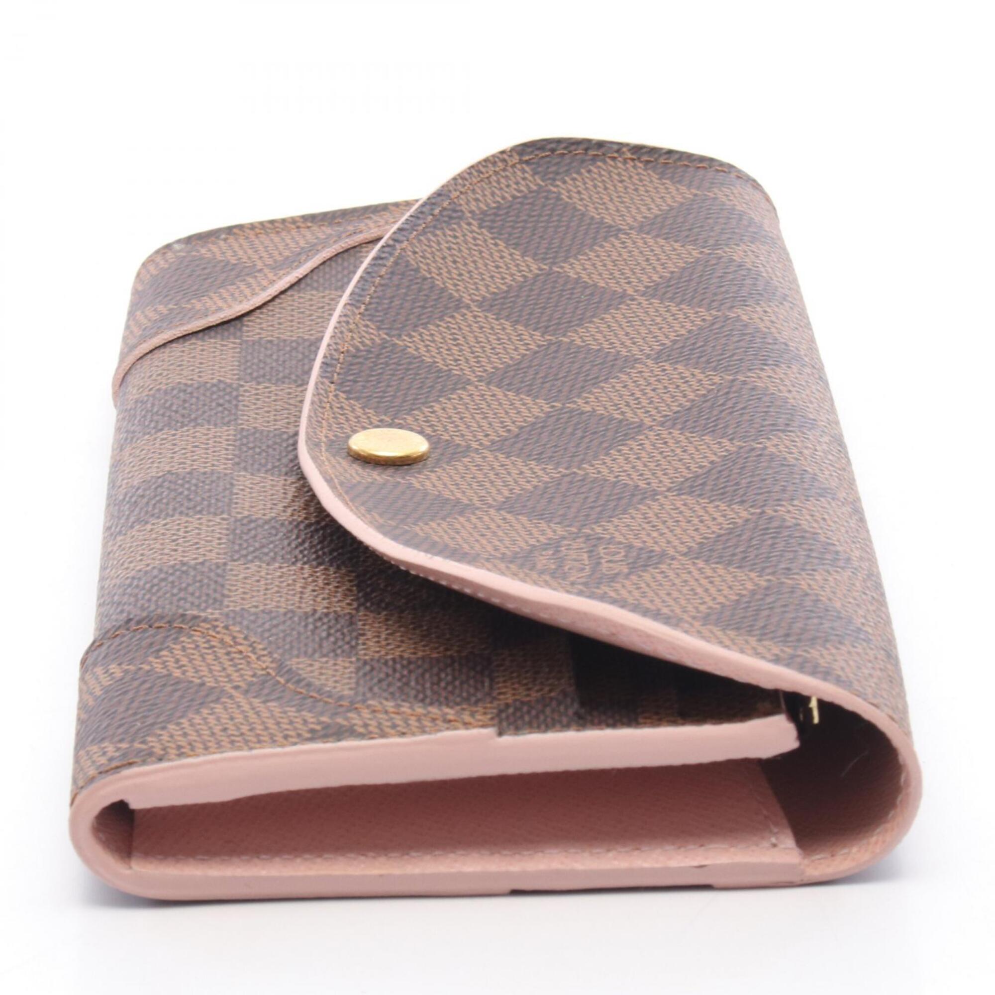 Louis Vuitton Brown Damier Canvas Rose Ballerine Coated Canvas Long Wallet (Bi-Fold) (Pre-Owned)