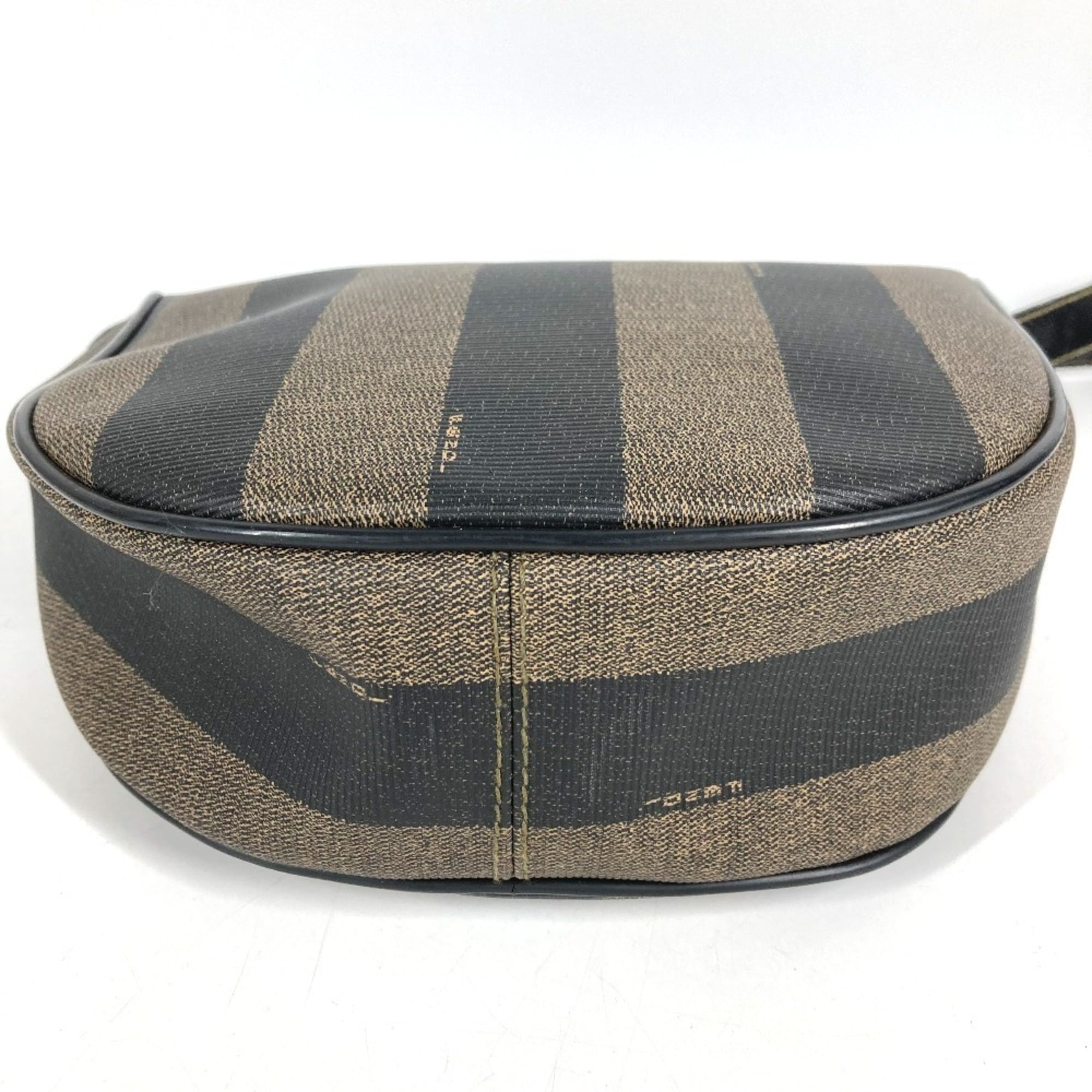 Fendi Black Khaki Pvc Leather Pochette Shoulder Bag (Pre-Owned)