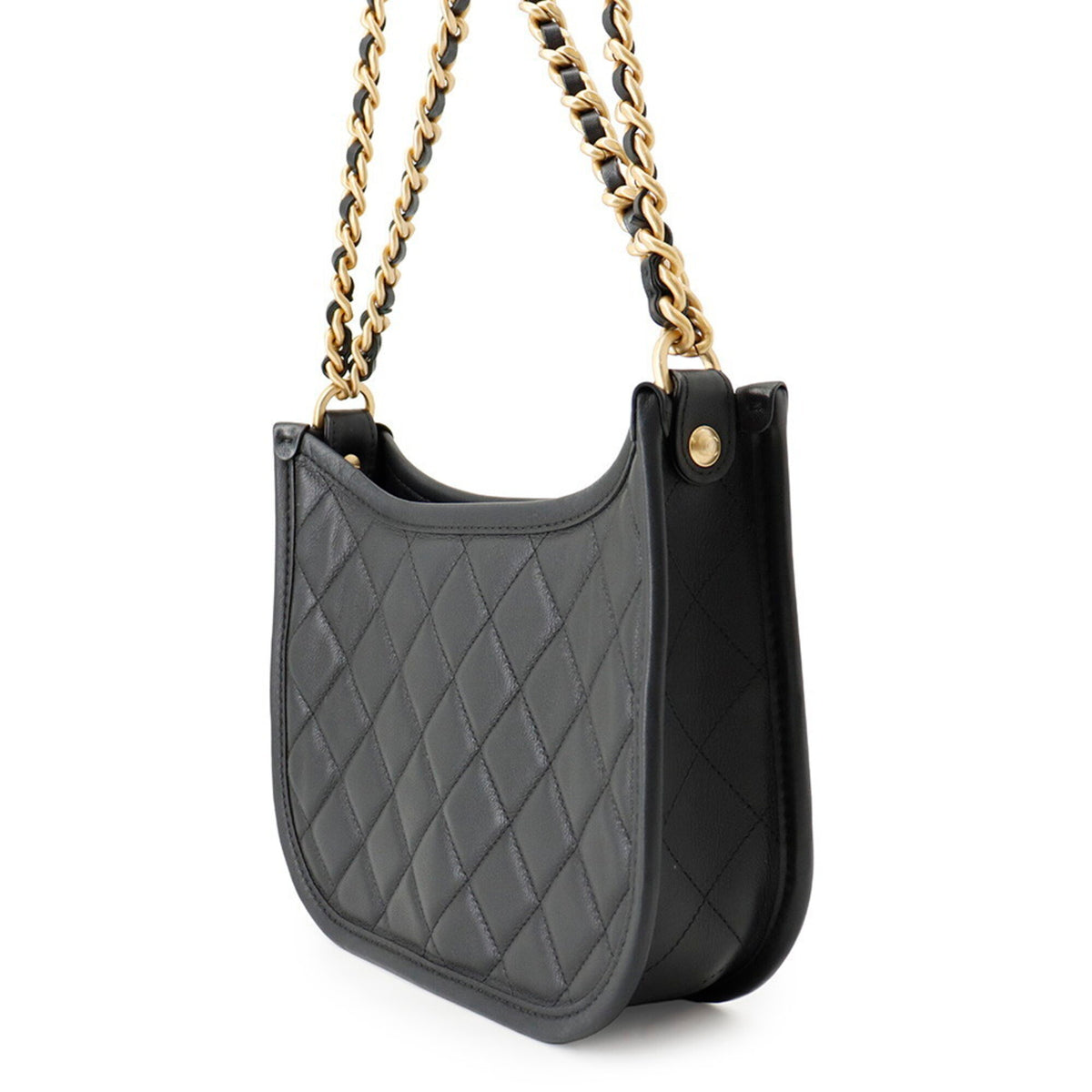 Chanel Matelasse Black Leather Handbag Shoulder Bag (Pre-Owned)