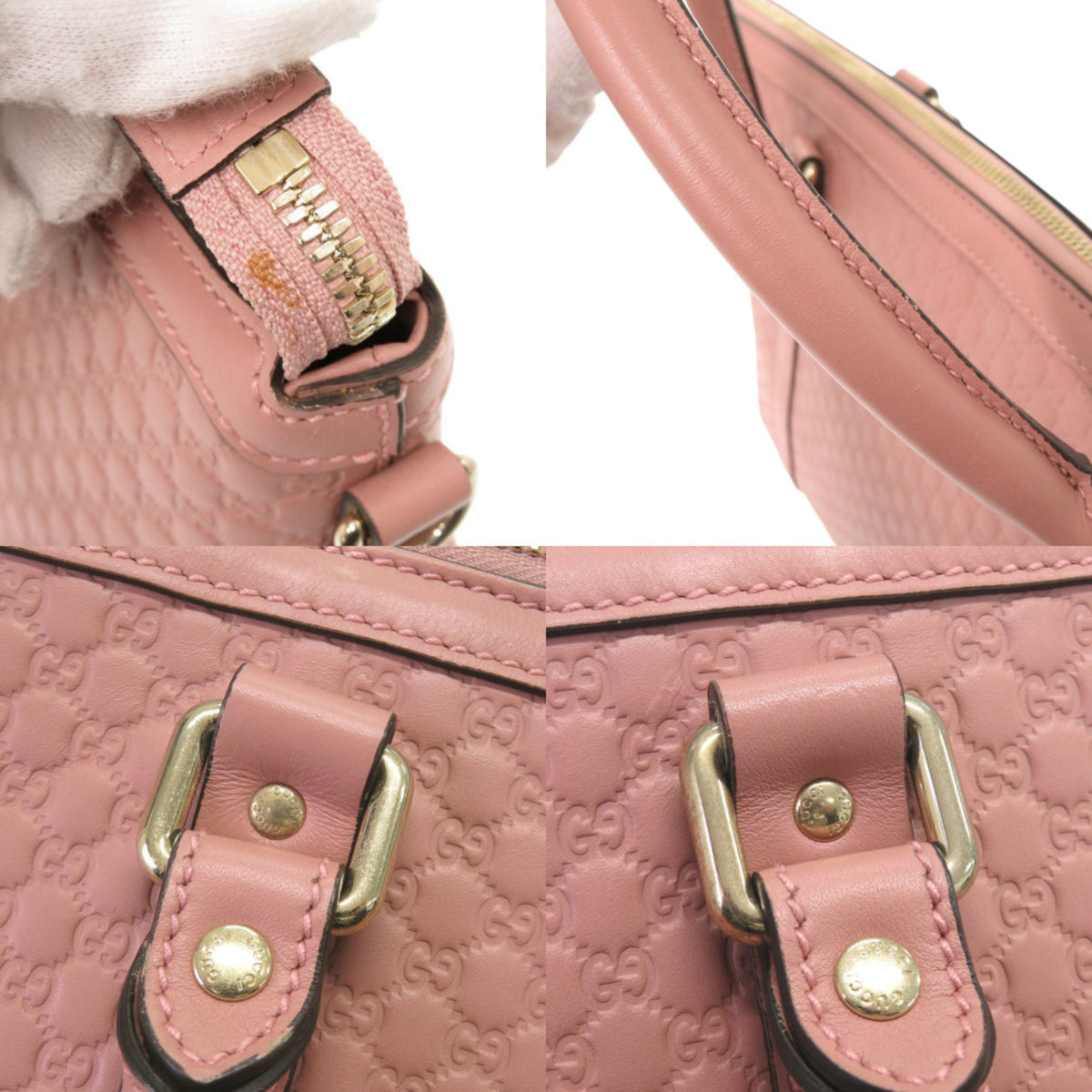Gucci Pink Leather Handbag Shoulder Bag Tote Bag (Pre-Owned)