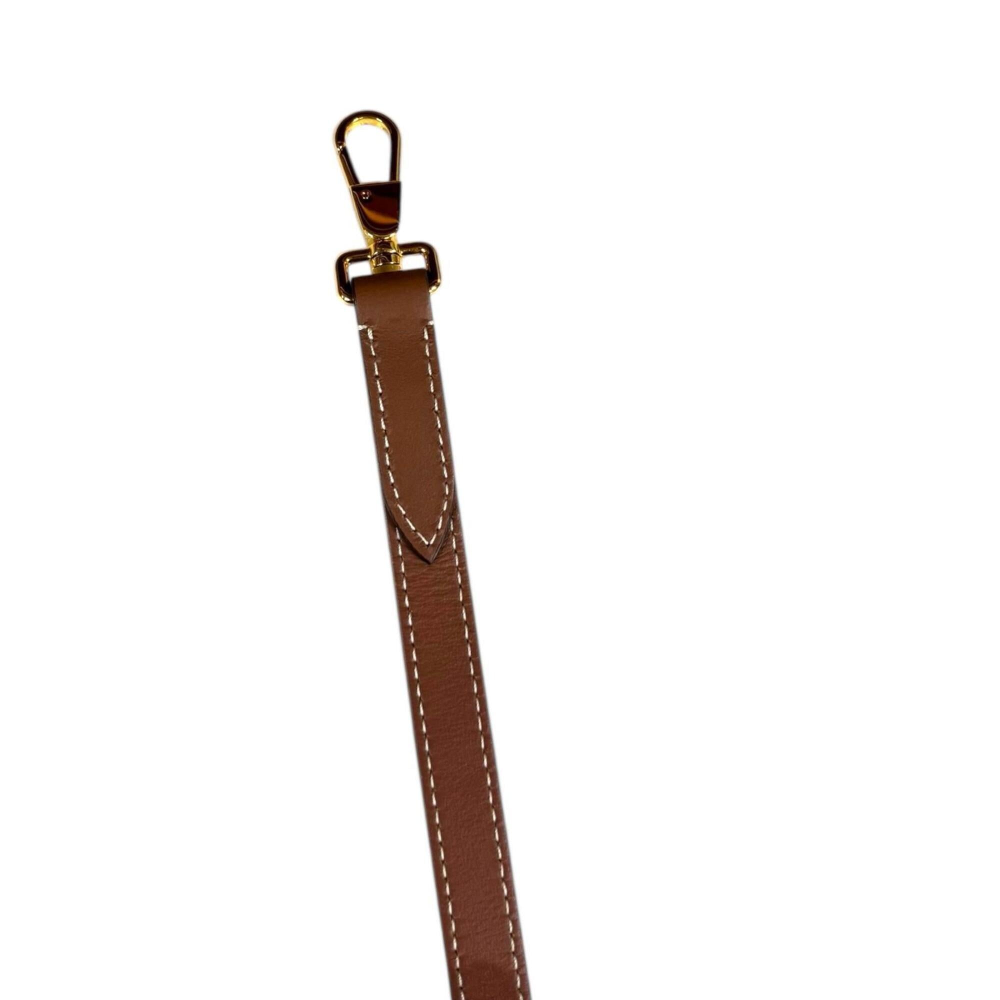 Burberry Brown White Leather Canvas Shoulder Bag (Pre-Owned)