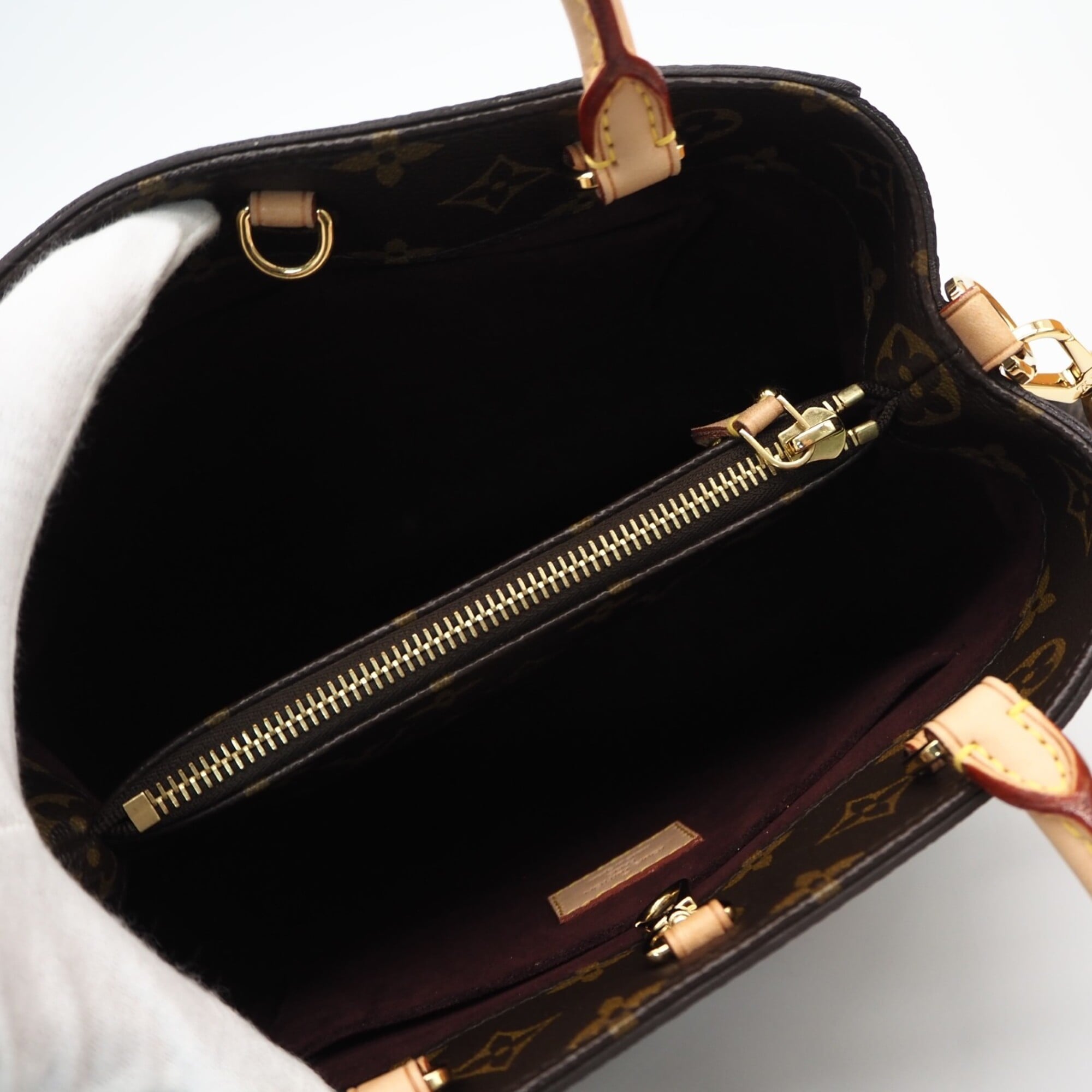 Louis Vuitton Beige Brown Coated Canvas Handbag Shoulder Bag (Pre-Owned)