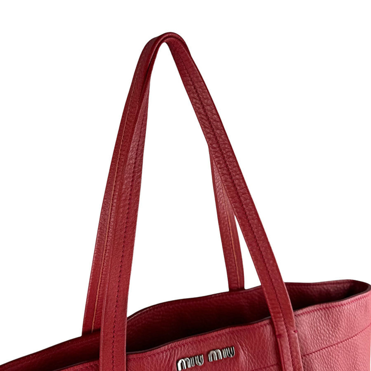 Miu Miu Red Color Leather Handbag (Pre-Owned)