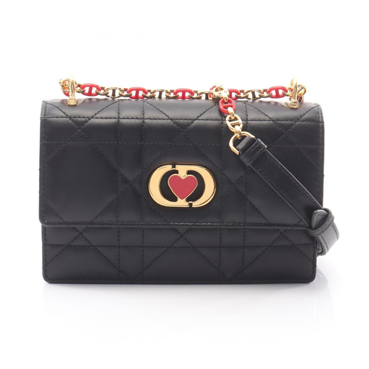 Christian Dior Black Leather Handbag Shoulder Bag (Pre-Owned)