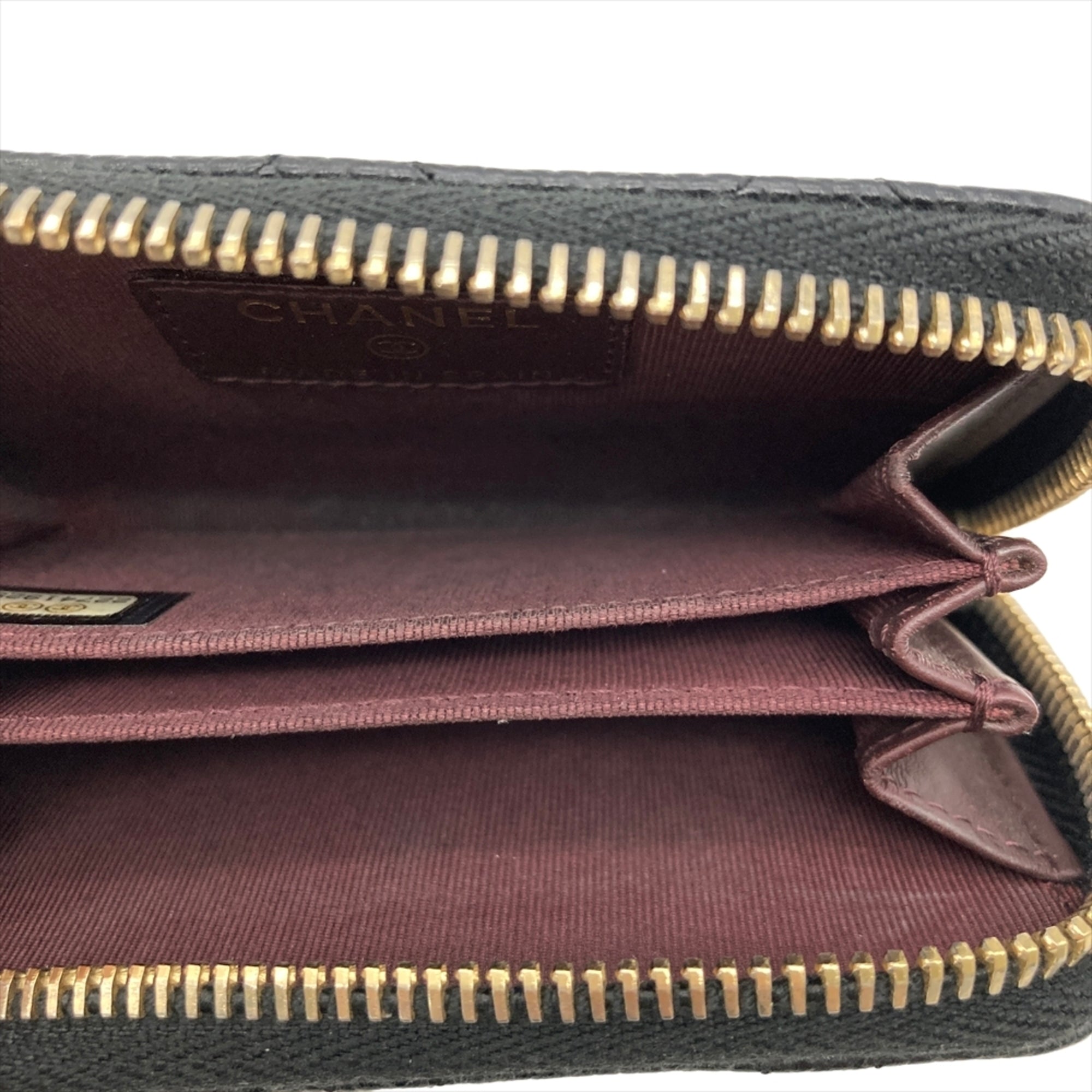 Chanel Black Grained Calfskin Coin Purse/Coin Case (Pre-Owned)