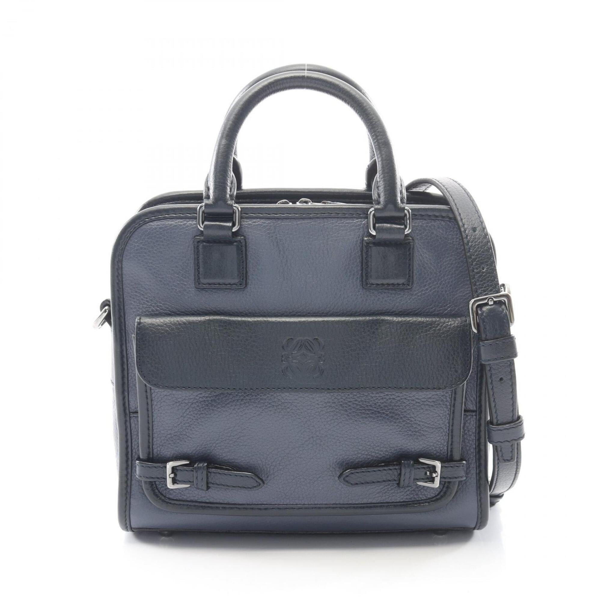 Loewe Blue Navy Leather Handbag (Pre-Owned)