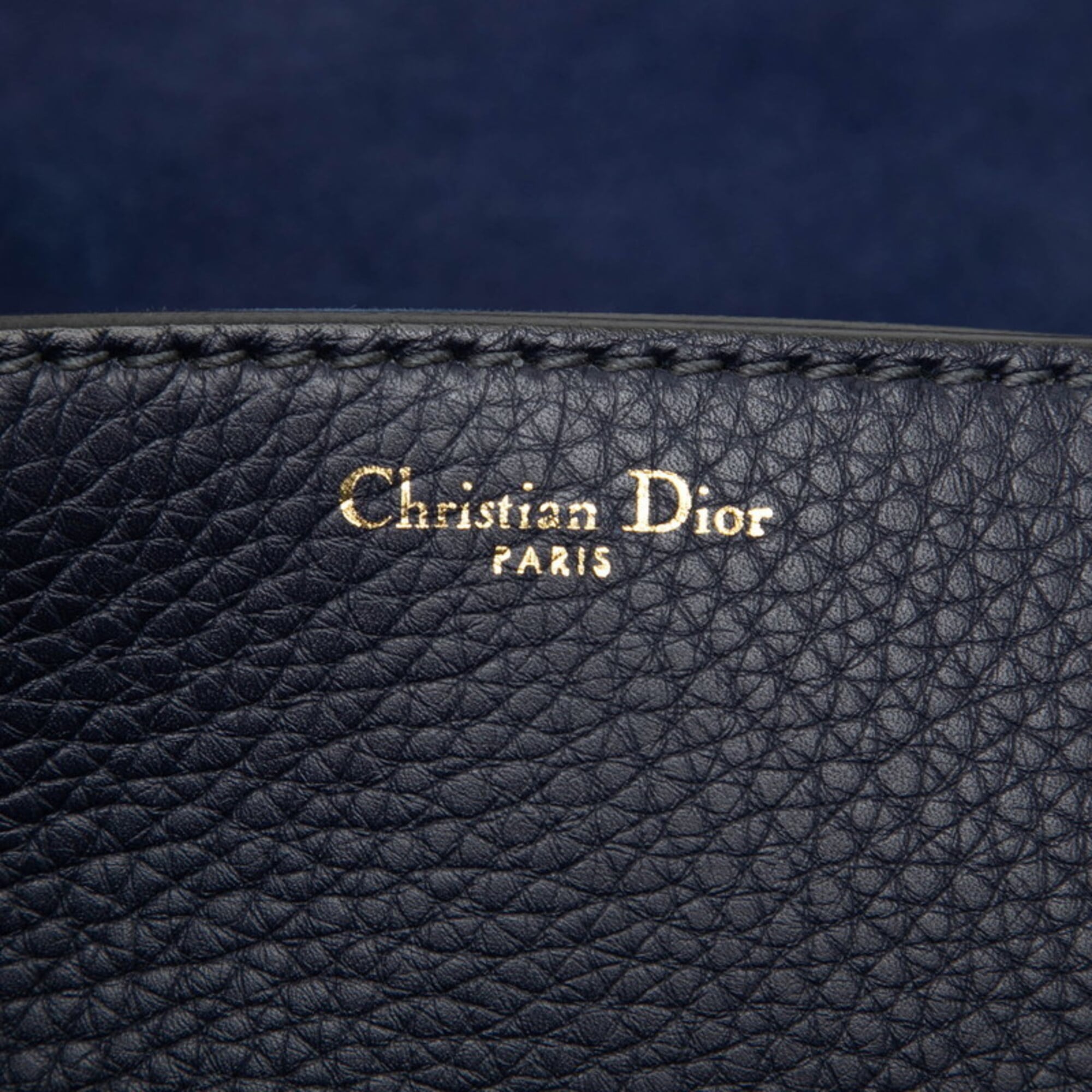 Christian Dior Navy Leather Shoulder Bag (Pre-Owned)