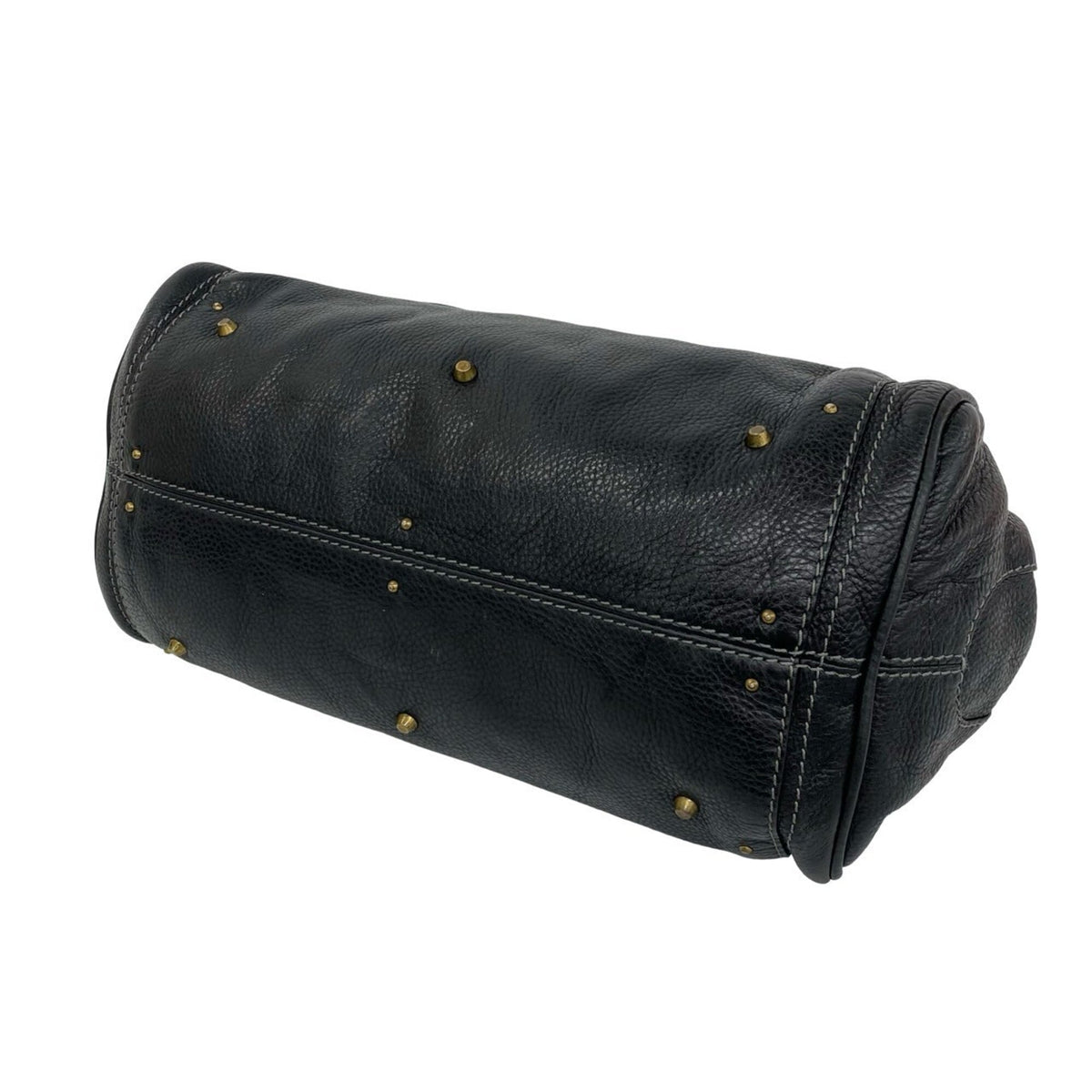 Chloé Black Leather Boston Bag Handbag (Pre-Owned)