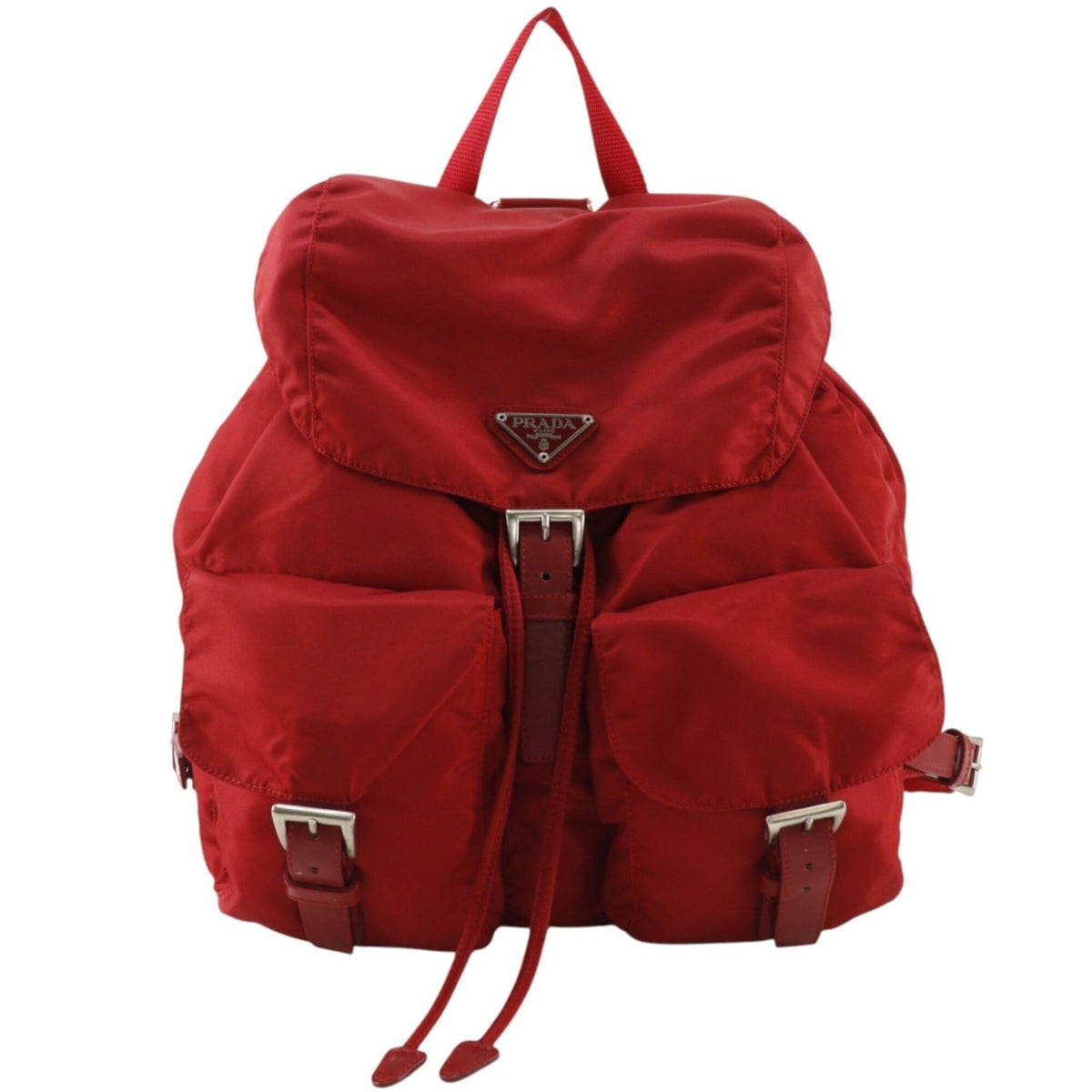 Prada Red Color Nylon Backpack (Pre-Owned)