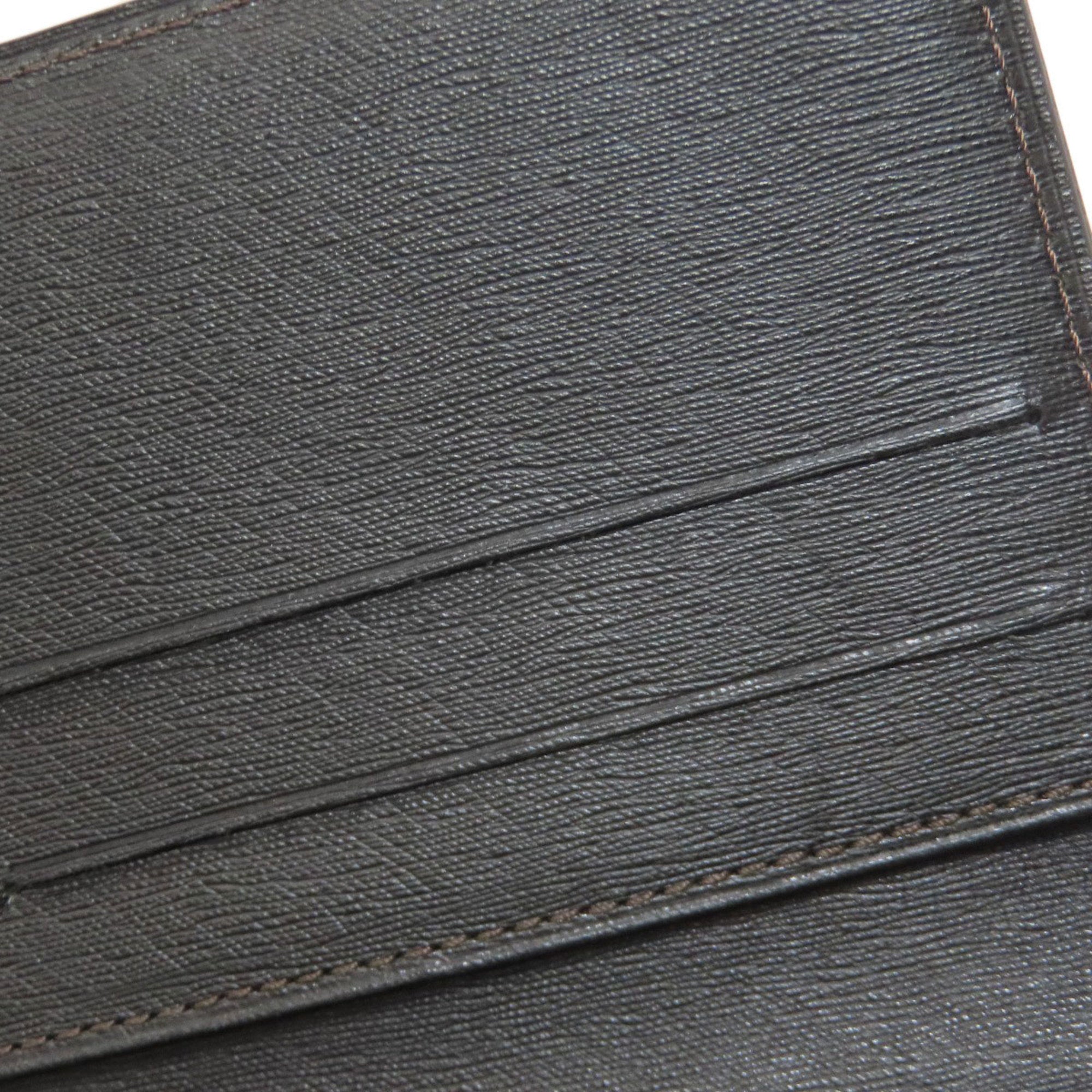 Dunhill Dark Brown Leather Long Wallet (Bi-Fold) (Pre-Owned)