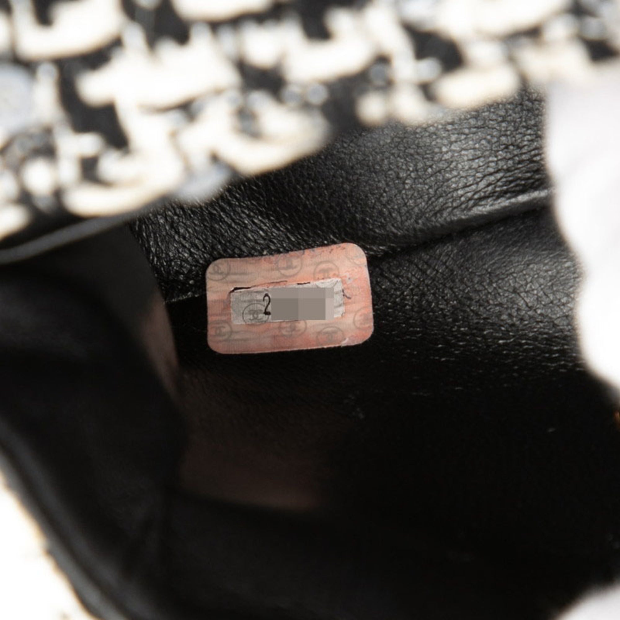 Chanel Black White Tweed Spangles Handbag (Pre-Owned)