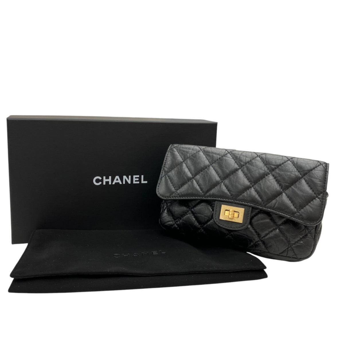 Chanel Matelasse Black Leather Chain/Shoulder Wallet (Pre-Owned)
