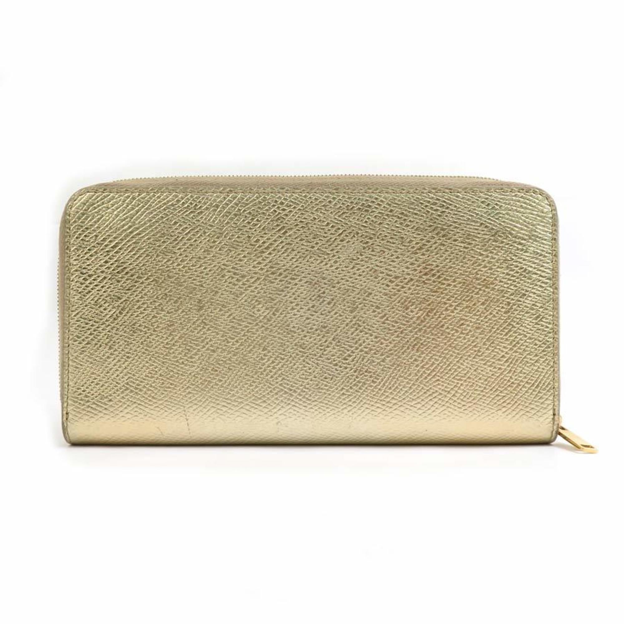 Celine Gold Leather Long Wallet (Bi-Fold) (Pre-Owned)