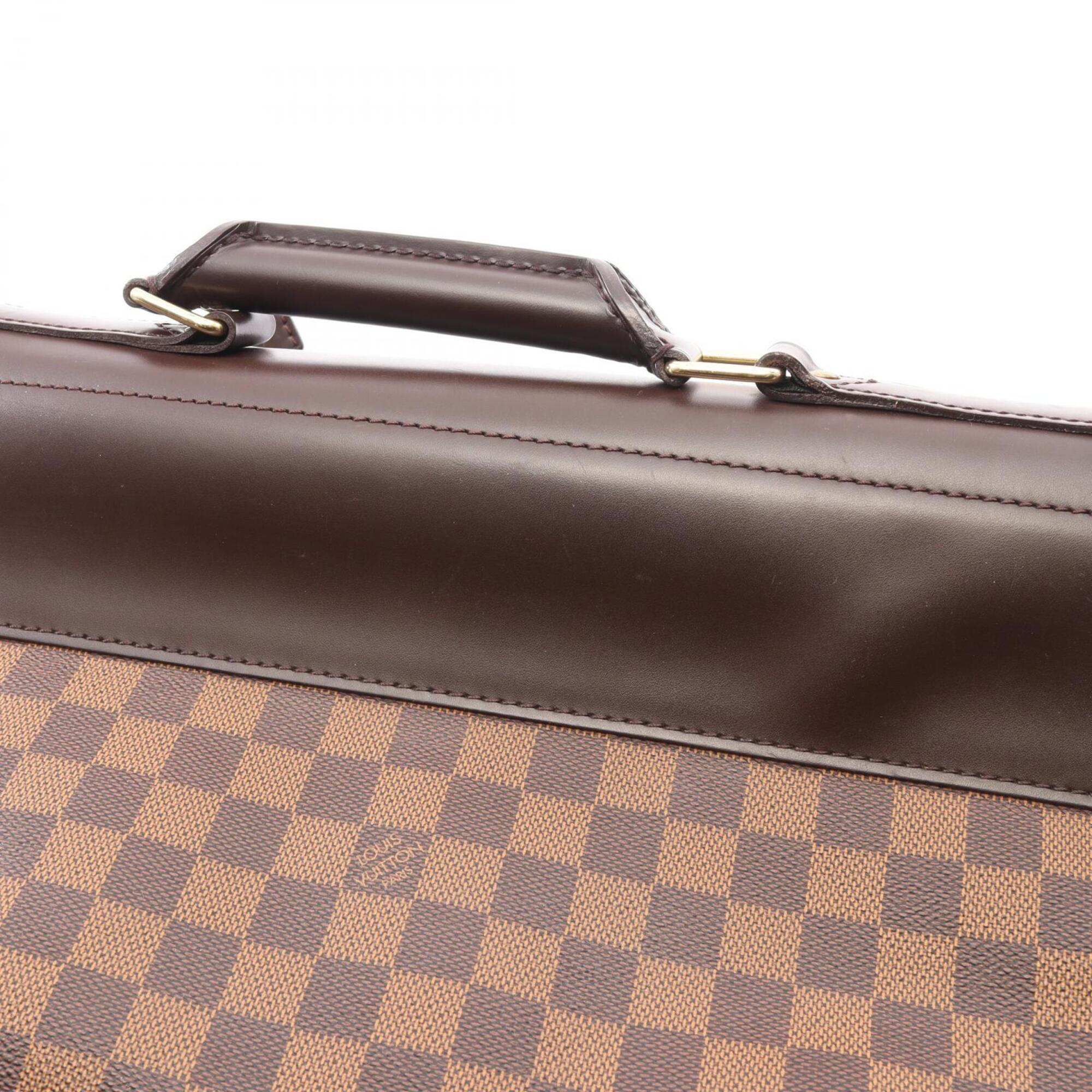 Louis Vuitton Brown Coated Canvas Pvc Damier Canvas Leather Boston Bag Handbag (Pre-Owned)