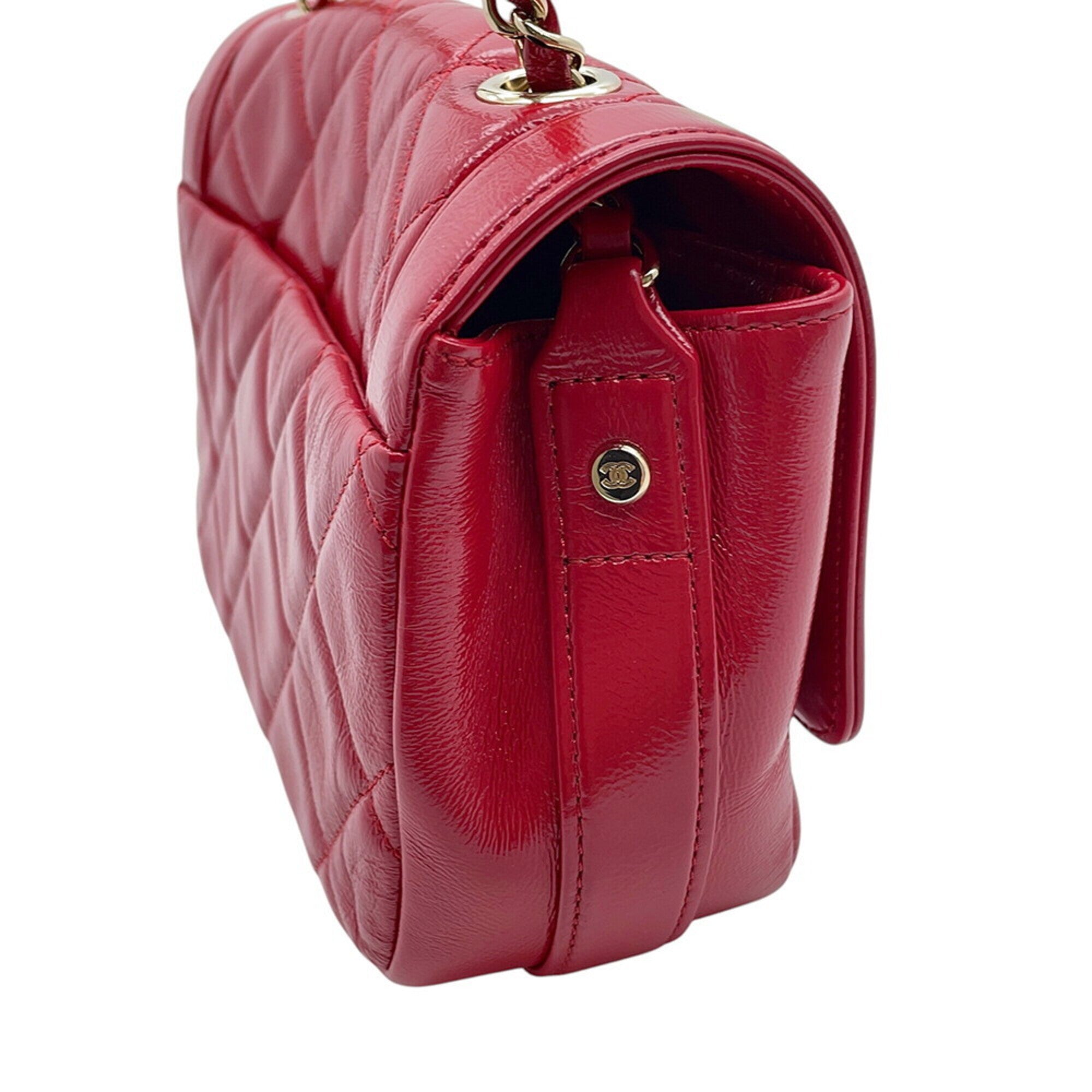 Chanel Matelasse Red Color Handbag Shoulder Bag (Pre-Owned)