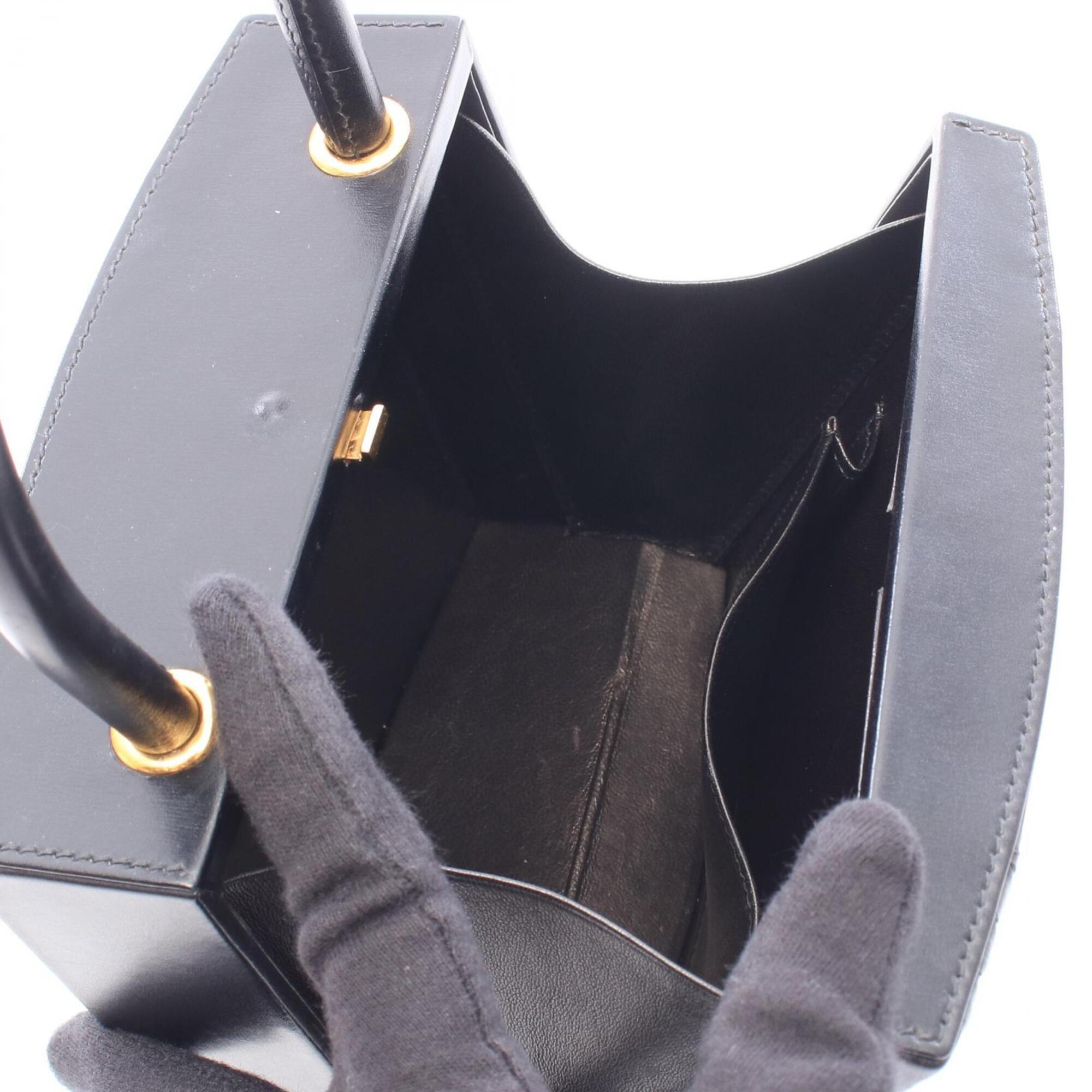 Hermes Black Box Calf Leather Handbag (Pre-Owned)