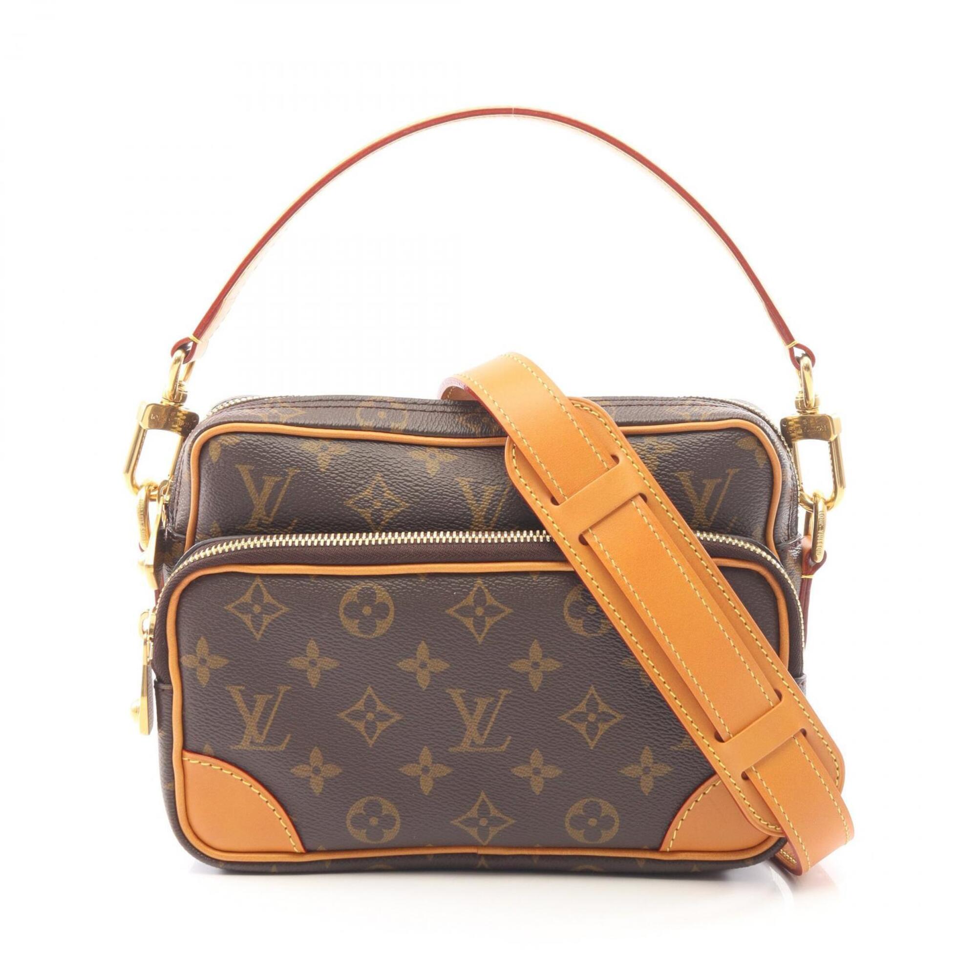 Louis Vuitton Brown Pvc Coated Canvas Monogram Leather Handbag (Pre-Owned)