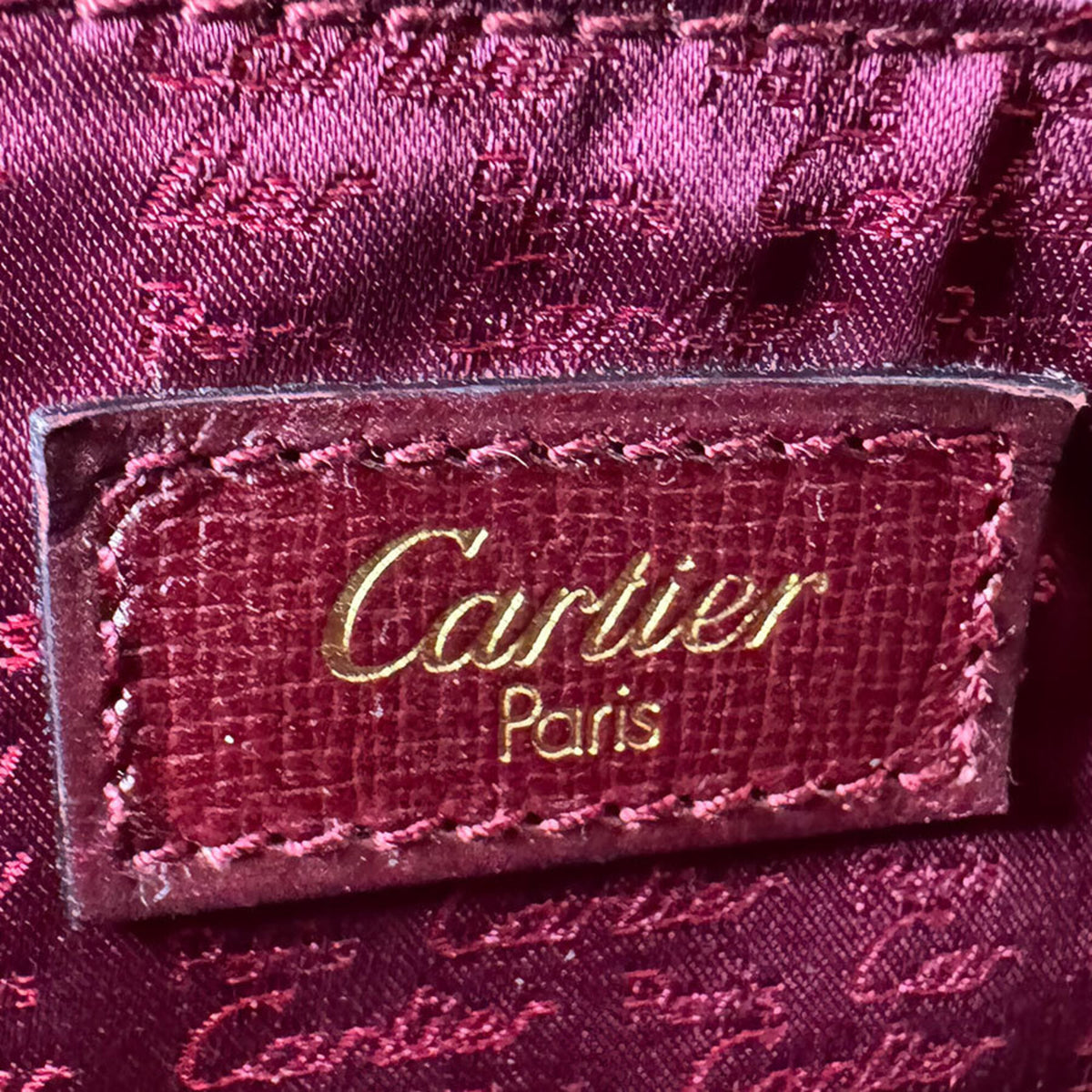 Cartier Bordeaux Leather Handbag (Pre-Owned)