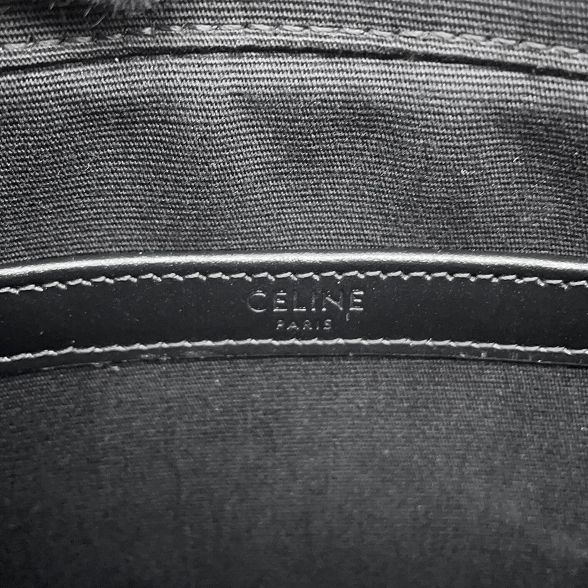 Celine Black Gray Pvc Leather Handbag Messenger Bag Shoulder Bag (Pre-Owned)