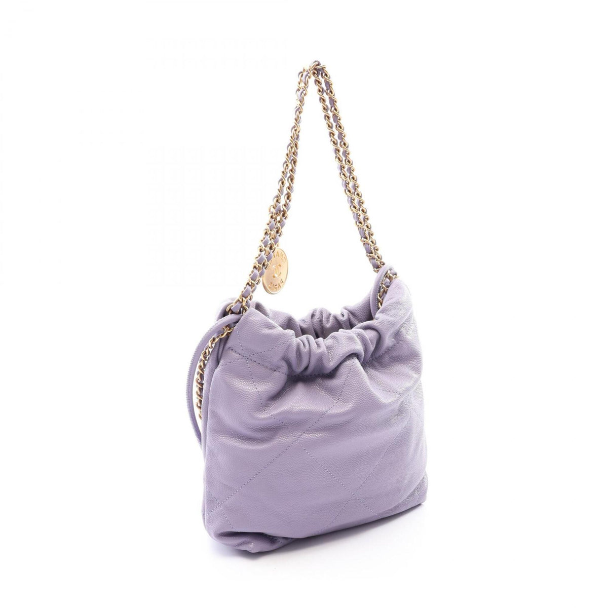 Chanel Purple Grained Calfskin Handbag Shoulder Bag (Pre-Owned)