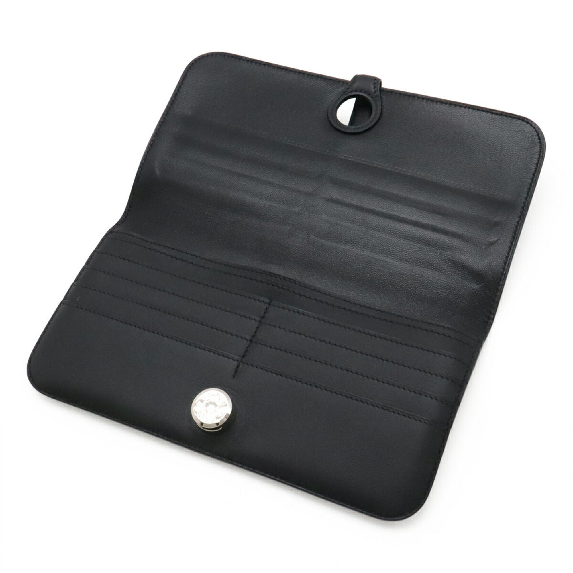 Hermes Black Swift Leather Long Wallet (Bi-Fold) (Pre-Owned)
