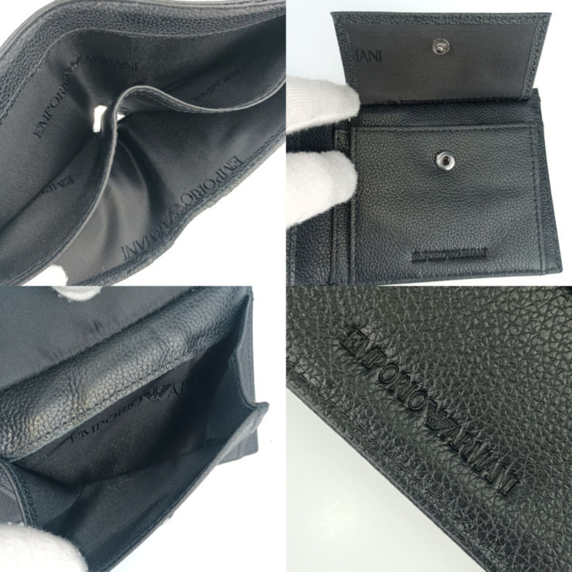 Emporio Armani Black Leather Wallet (Bi-Fold) (Pre-Owned)