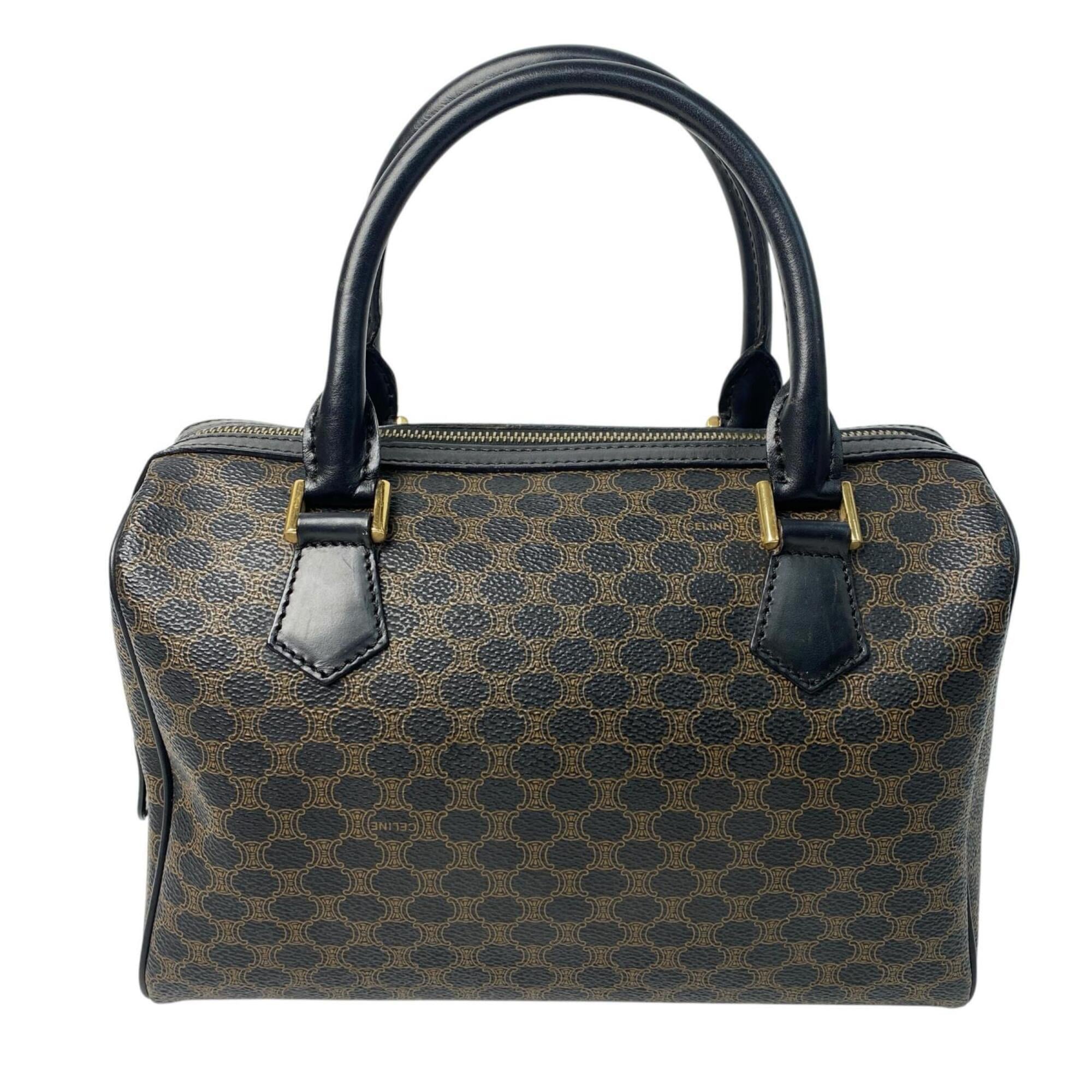 Celine Black Brown Leather Boston Bag (Pre-Owned)