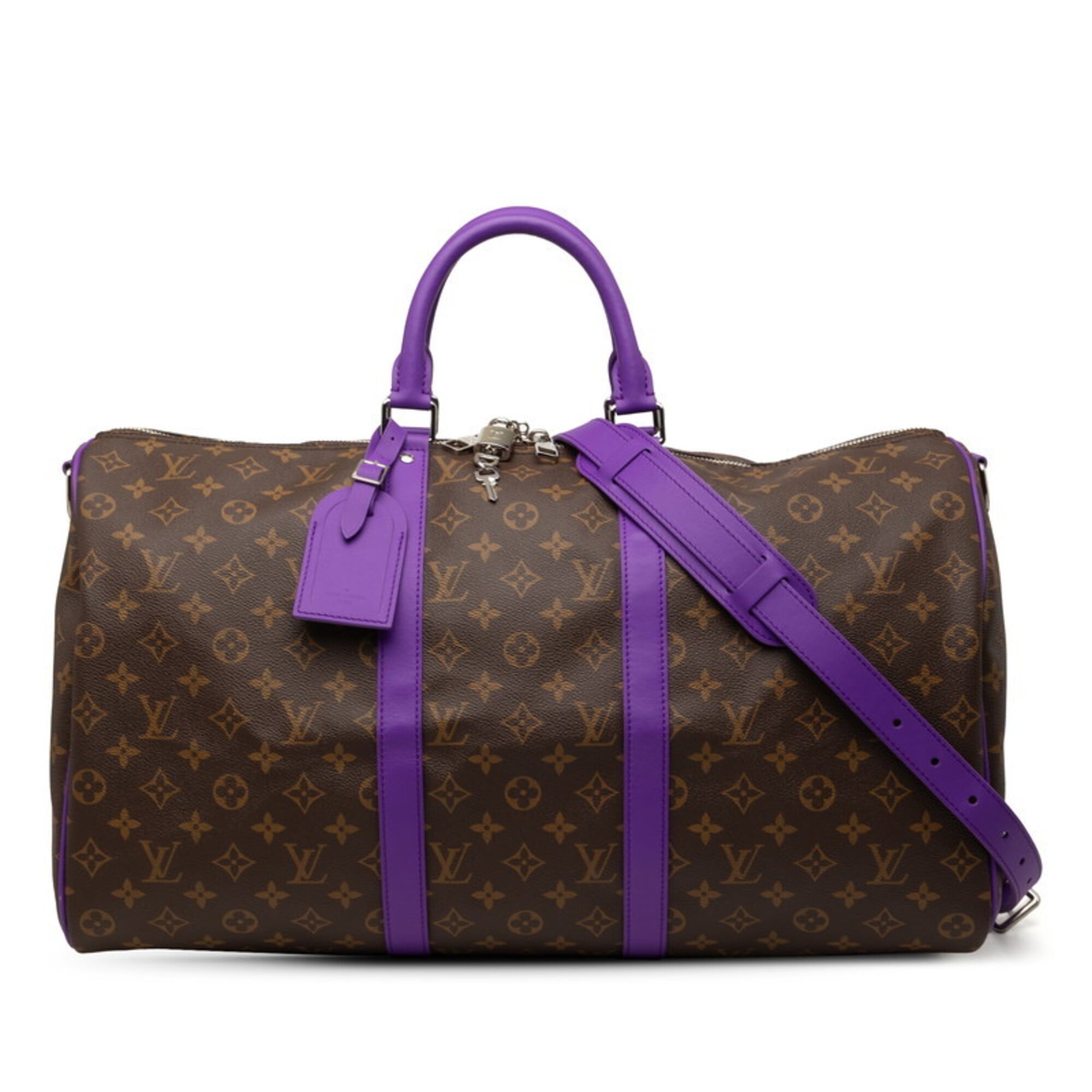 Louis Vuitton Monogram Macassar Purple Pvc Leather Boston Bag Shoulder Bag (Pre-Owned)