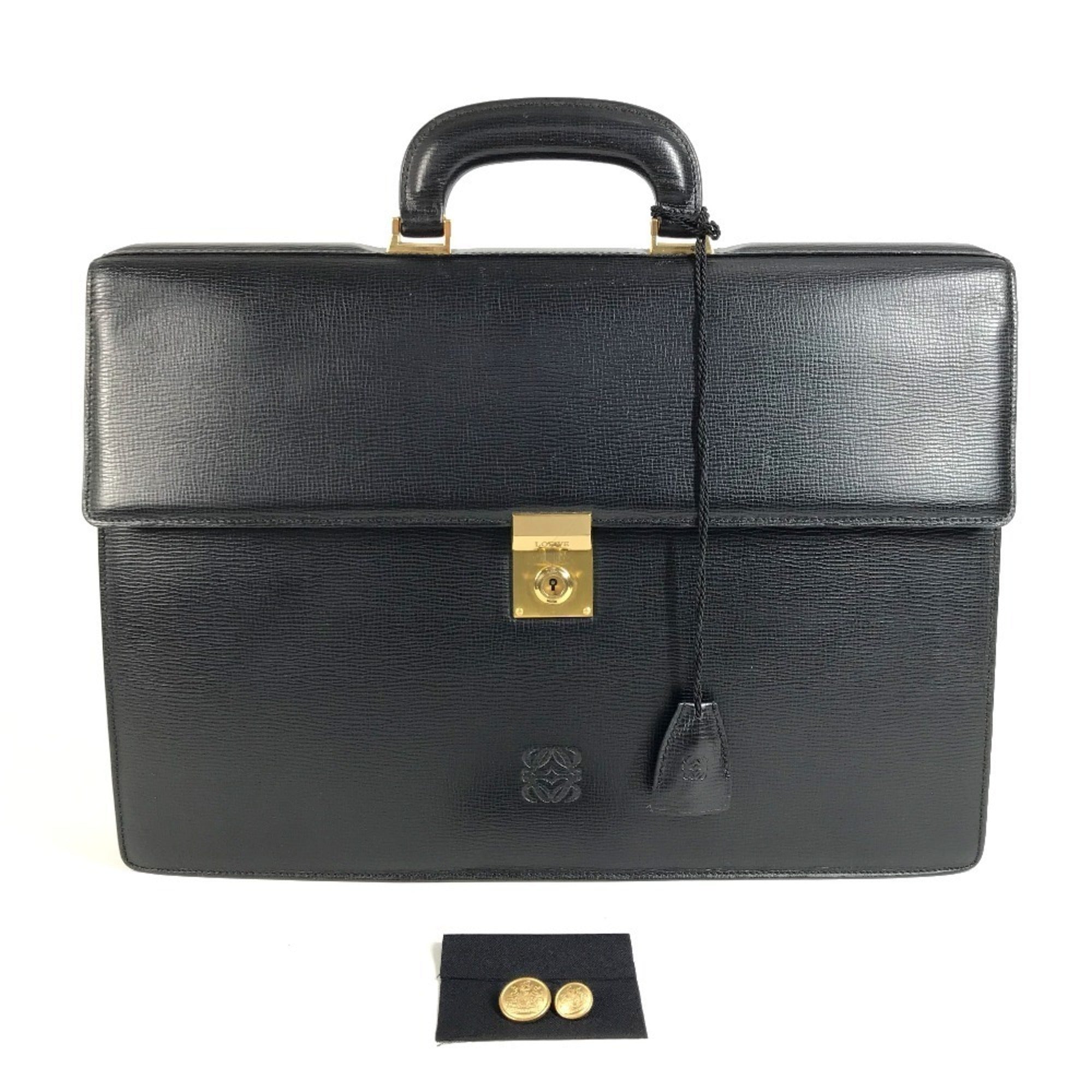 Loewe Black Leather Briefcase Handbag (Pre-Owned)
