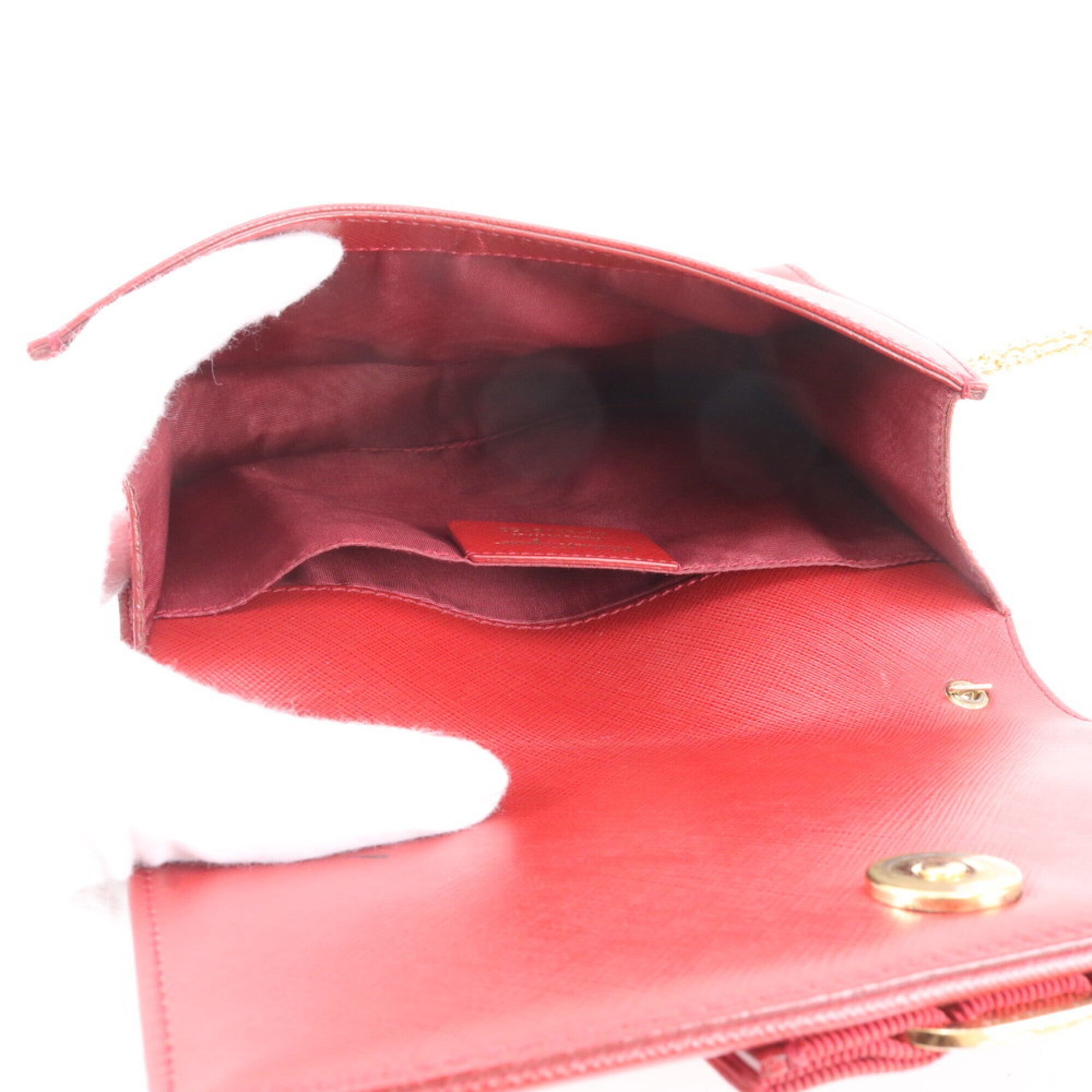 Salvatore Ferragamo Red Color Leather Shoulder Bag (Pre-Owned)