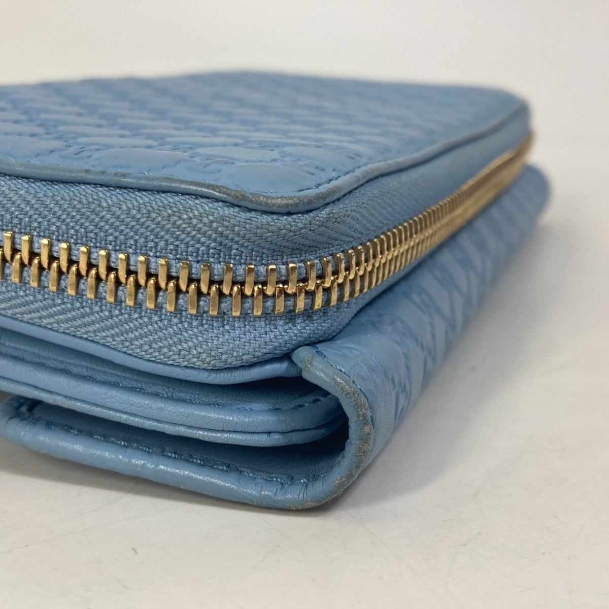 Gucci Blue Leather Long Wallet (Bi-Fold) (Pre-Owned)