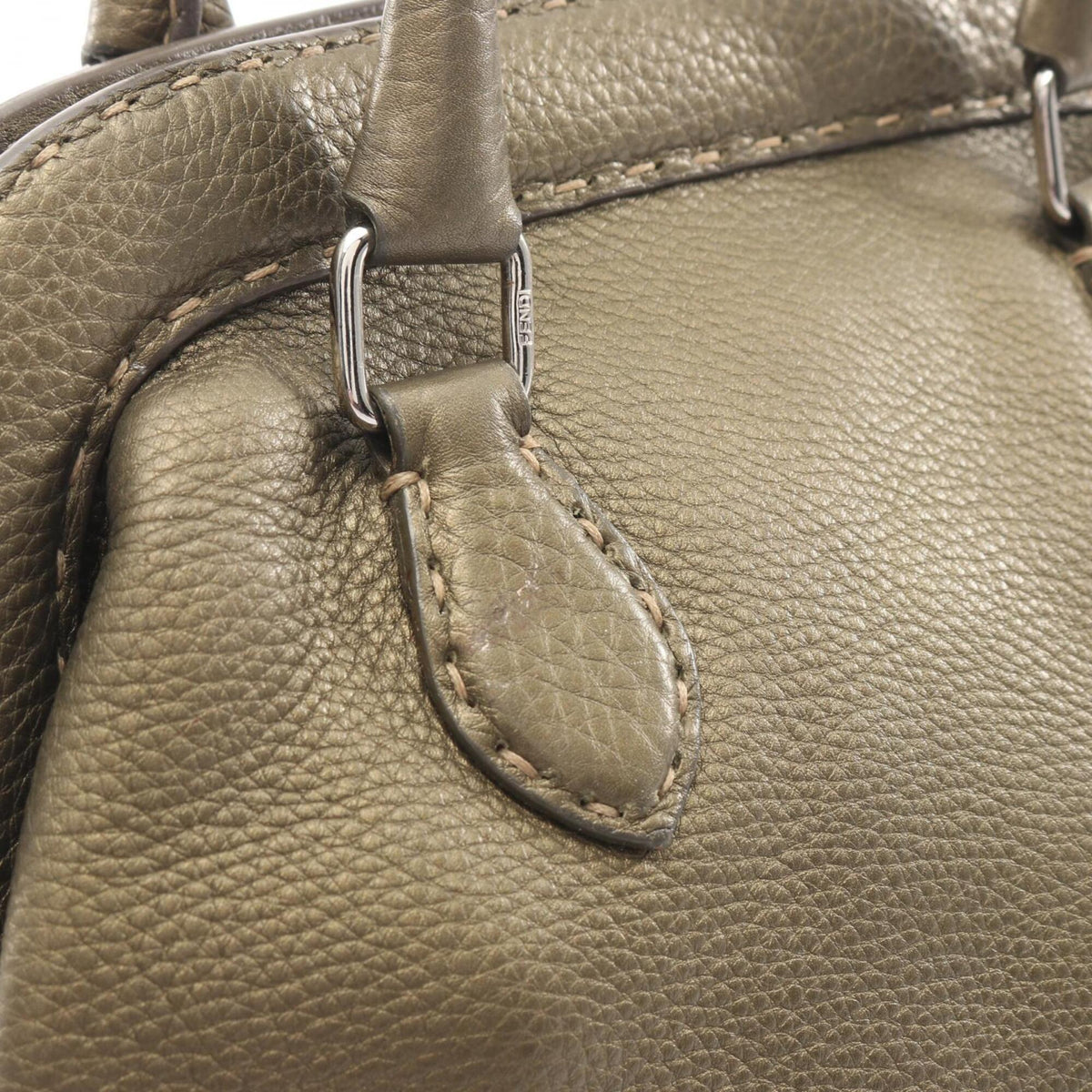 Fendi Khaki Leather Handbag (Pre-Owned)