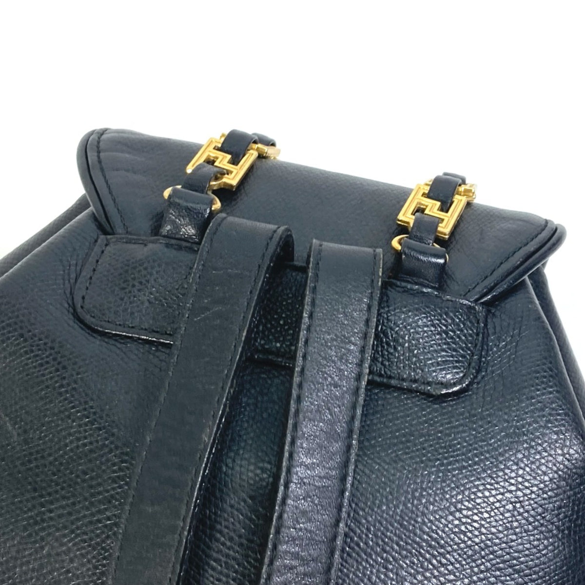 Versace Black Leather Backpack (Pre-Owned)
