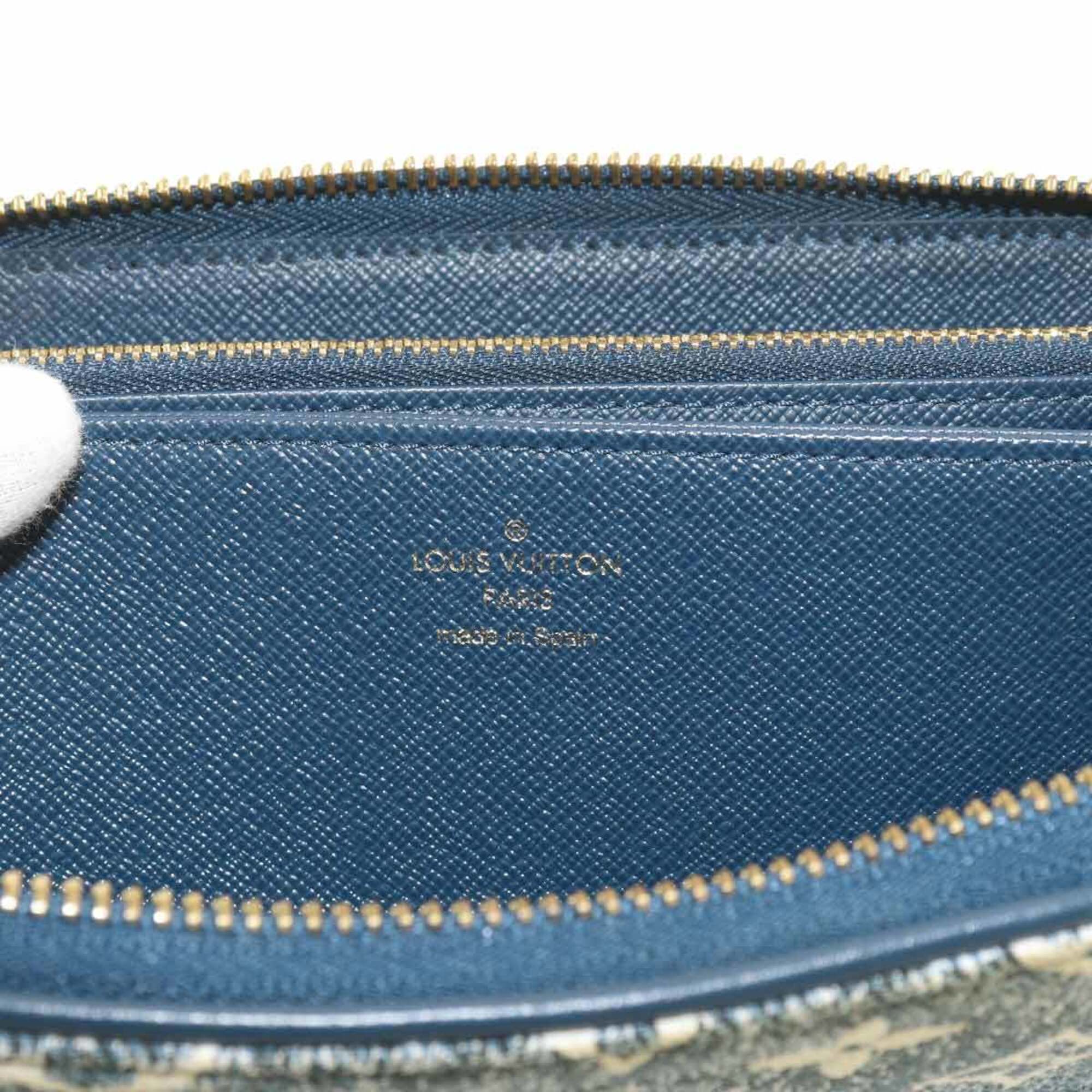 Louis Vuitton Blue Monogram Jacquard Denim Long Wallet (Bi-Fold) (Pre-Owned)