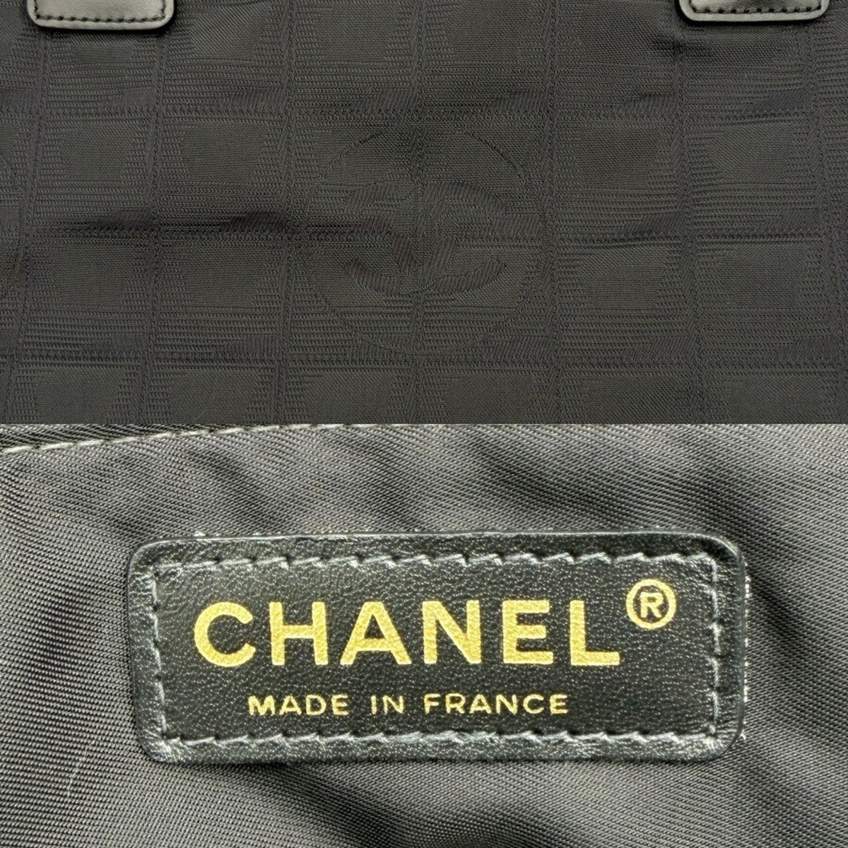 Chanel Black Nylon Jacquard Leather Tote Bag (Pre-Owned)