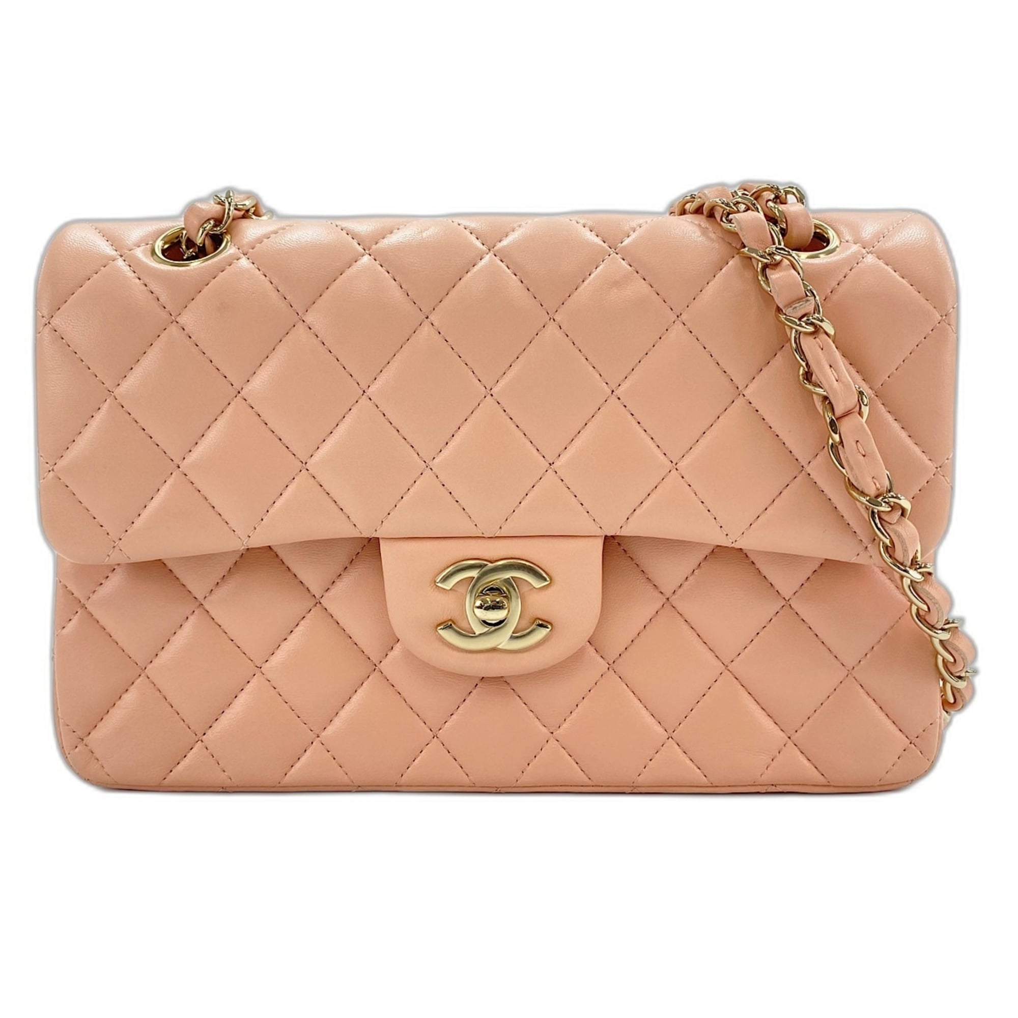 Chanel Matelasse Pink Leather Shoulder Bag (Pre-Owned)