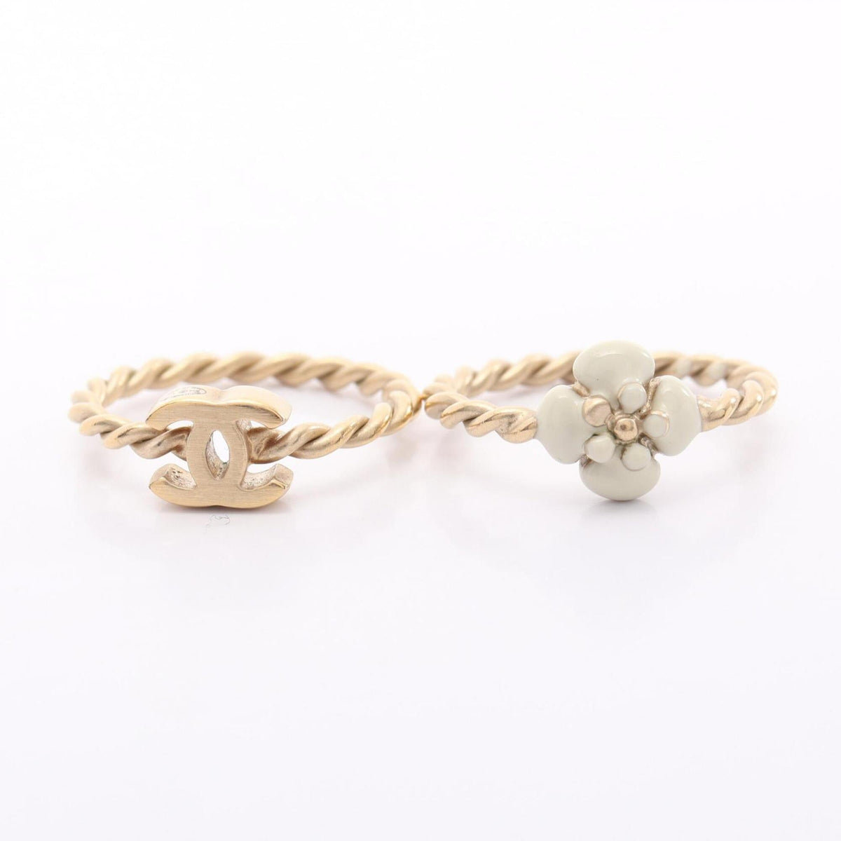 Chanel Gold White Gold Plating Band Ring (Pre-Owned)