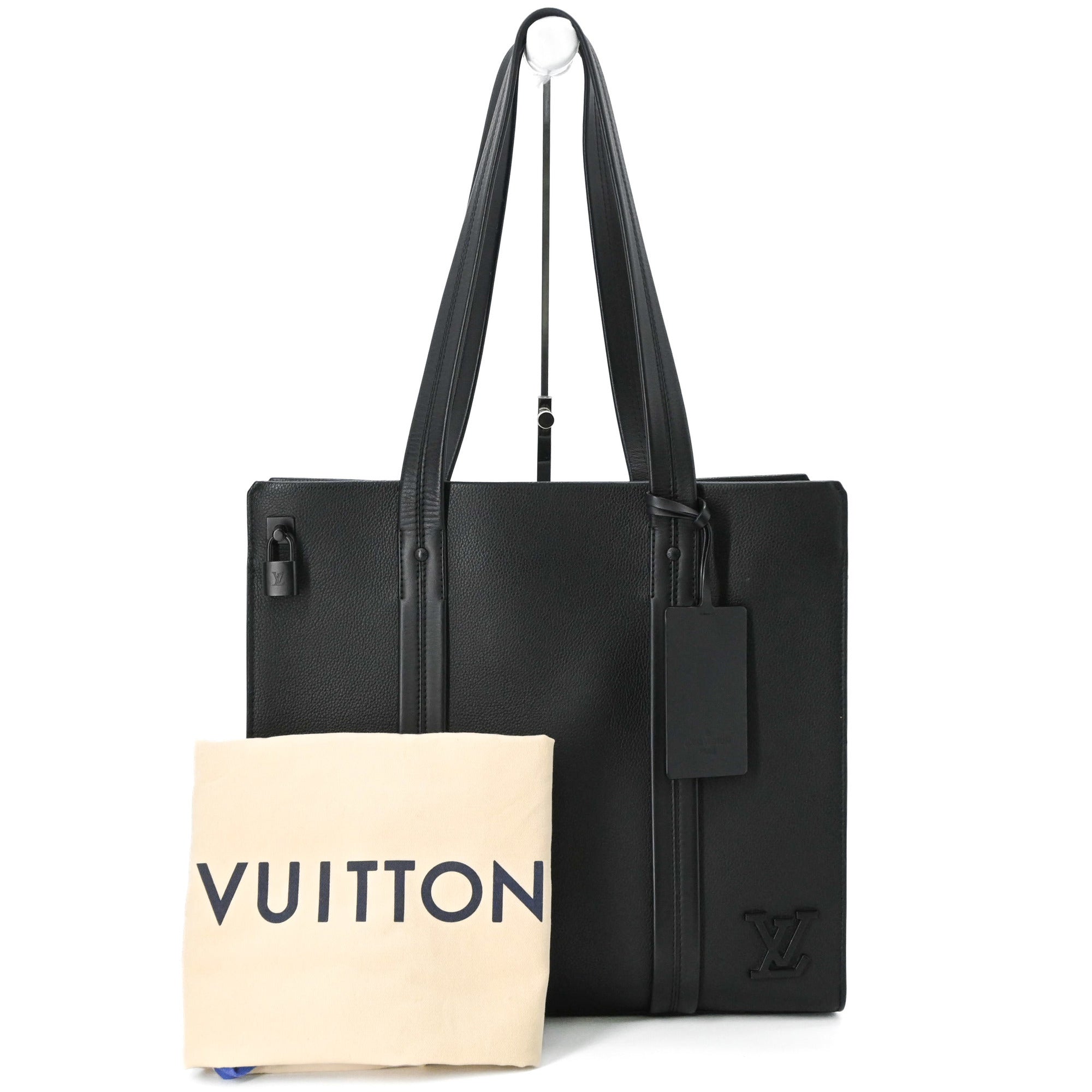 Louis Vuitton Black Leather Tote Bag (Pre-Owned)