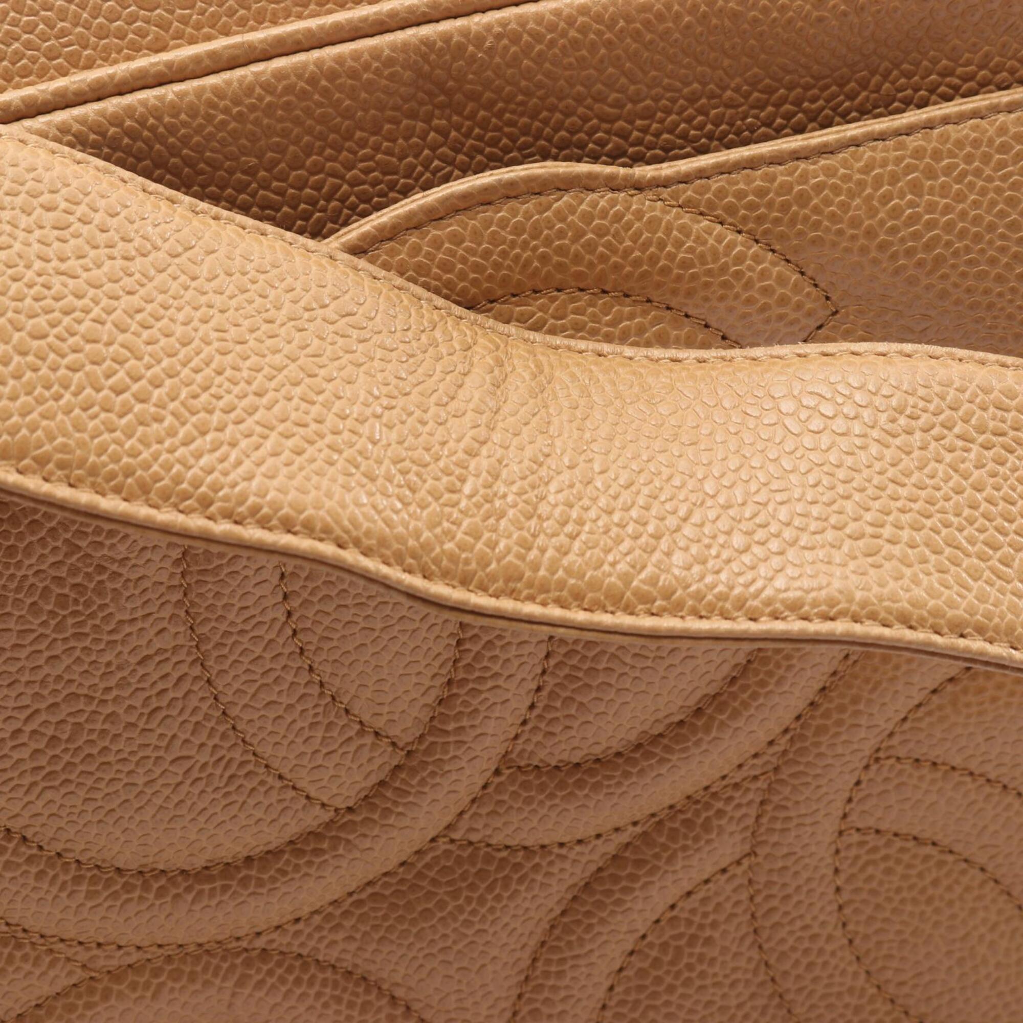 Chanel Beige Grained Calfskin Handbag Shoulder Bag (Pre-Owned)