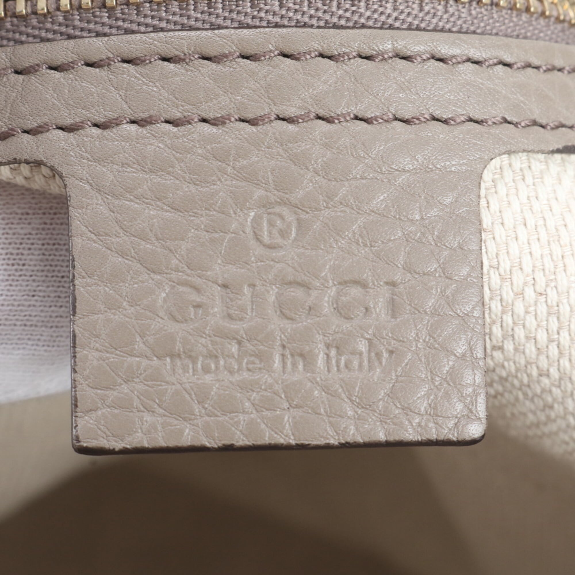 Gucci Soho Gray Leather Handbag Tote Bag (Pre-Owned)