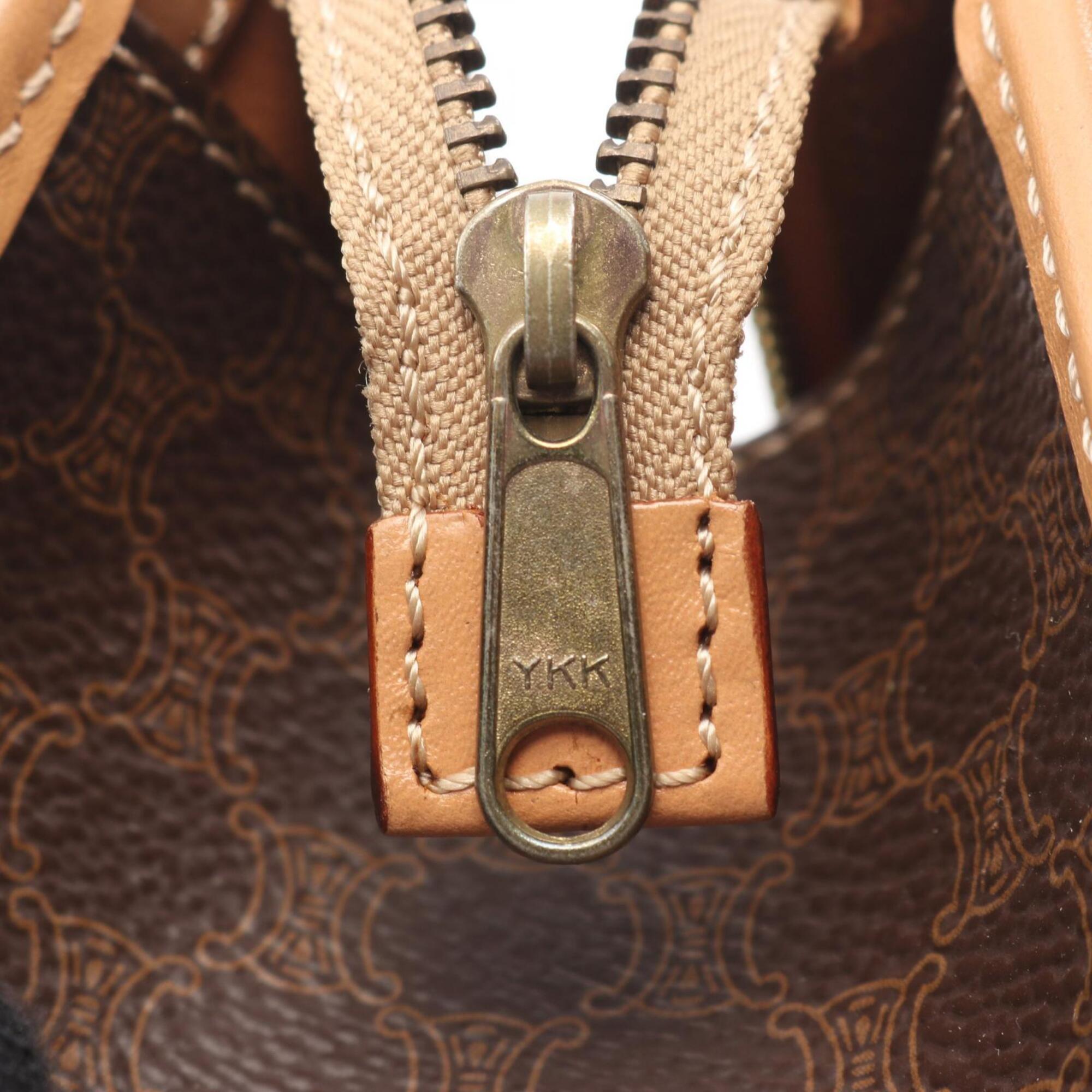 Celine Beige Brown Coated Canvas Handbag (Pre-Owned)