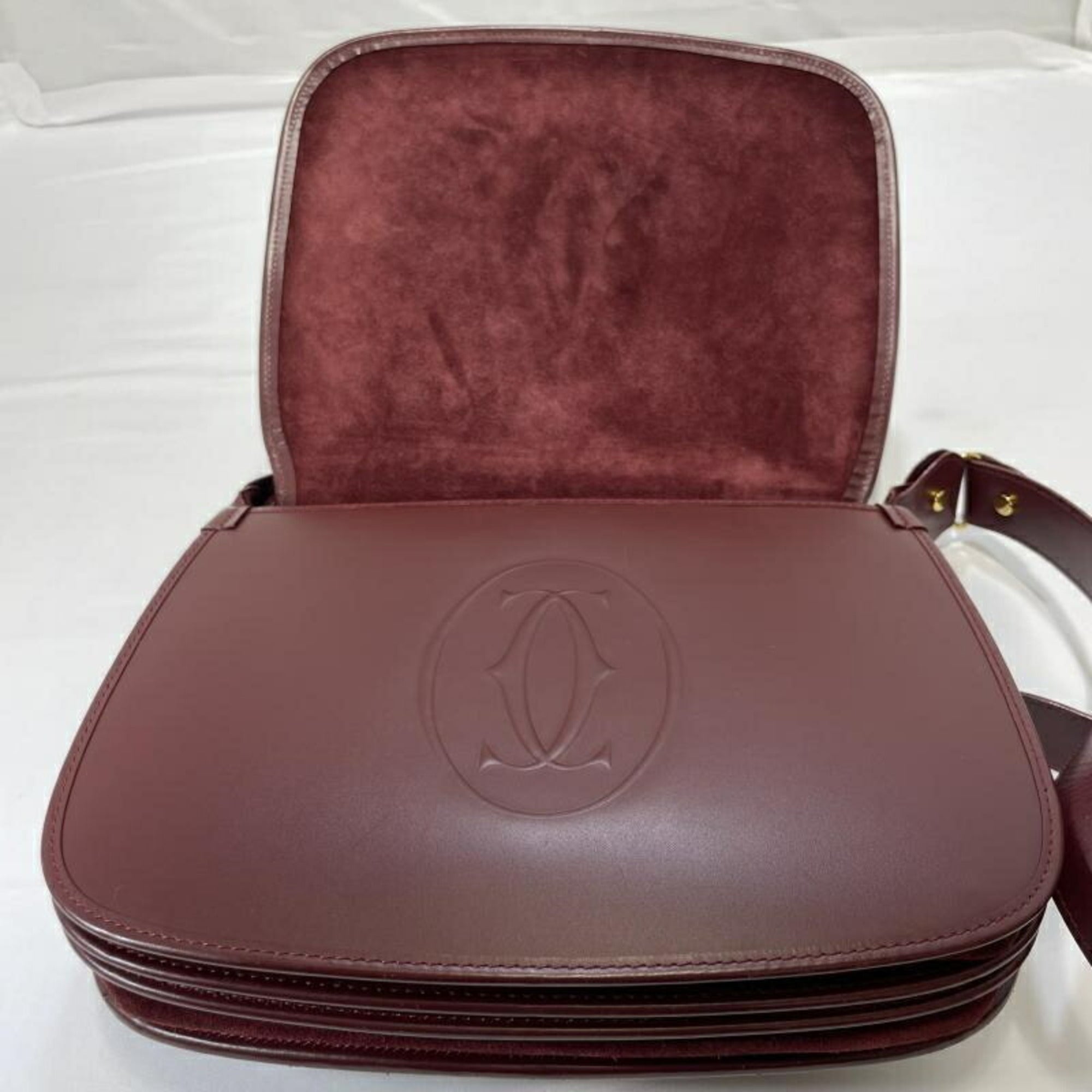 Cartier Blue Wine Red Shoulder Bag (Pre-Owned)